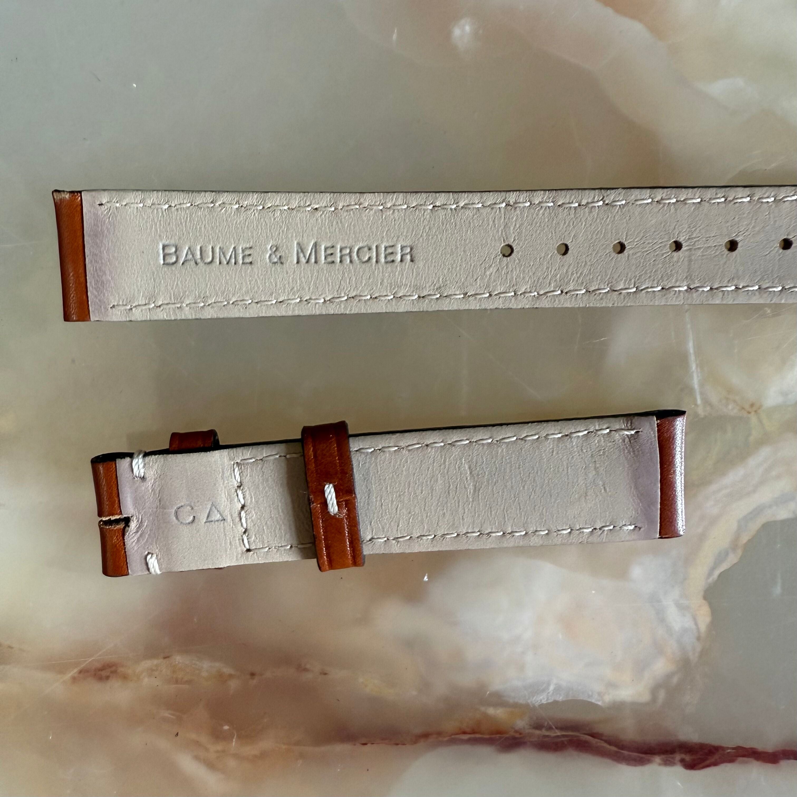 Authentic Baume & Mercier Brown Calfskin Watch Strap Band 15mm