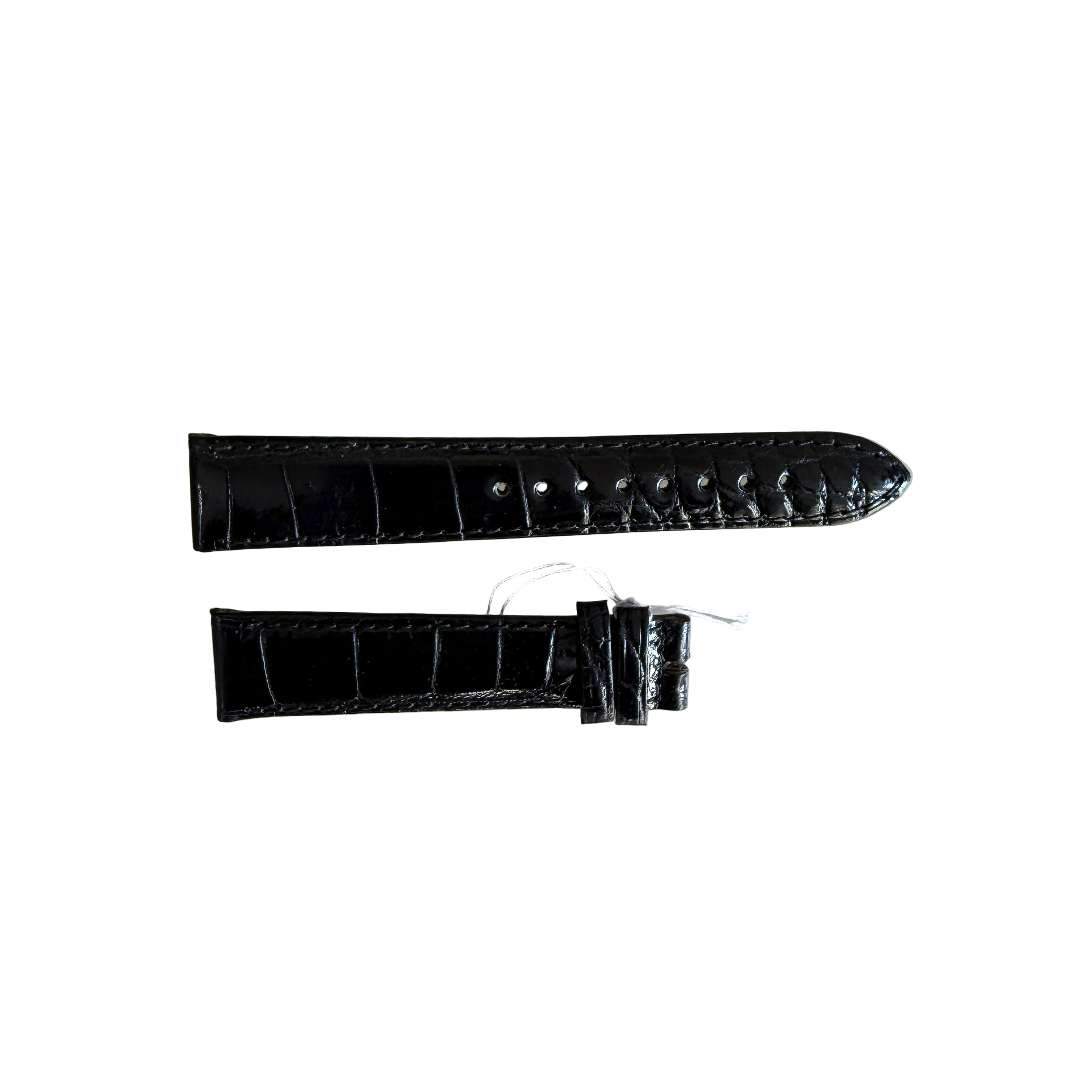 Genuine Alligator Black Watch Strap Band 18mm Padded & Stitched