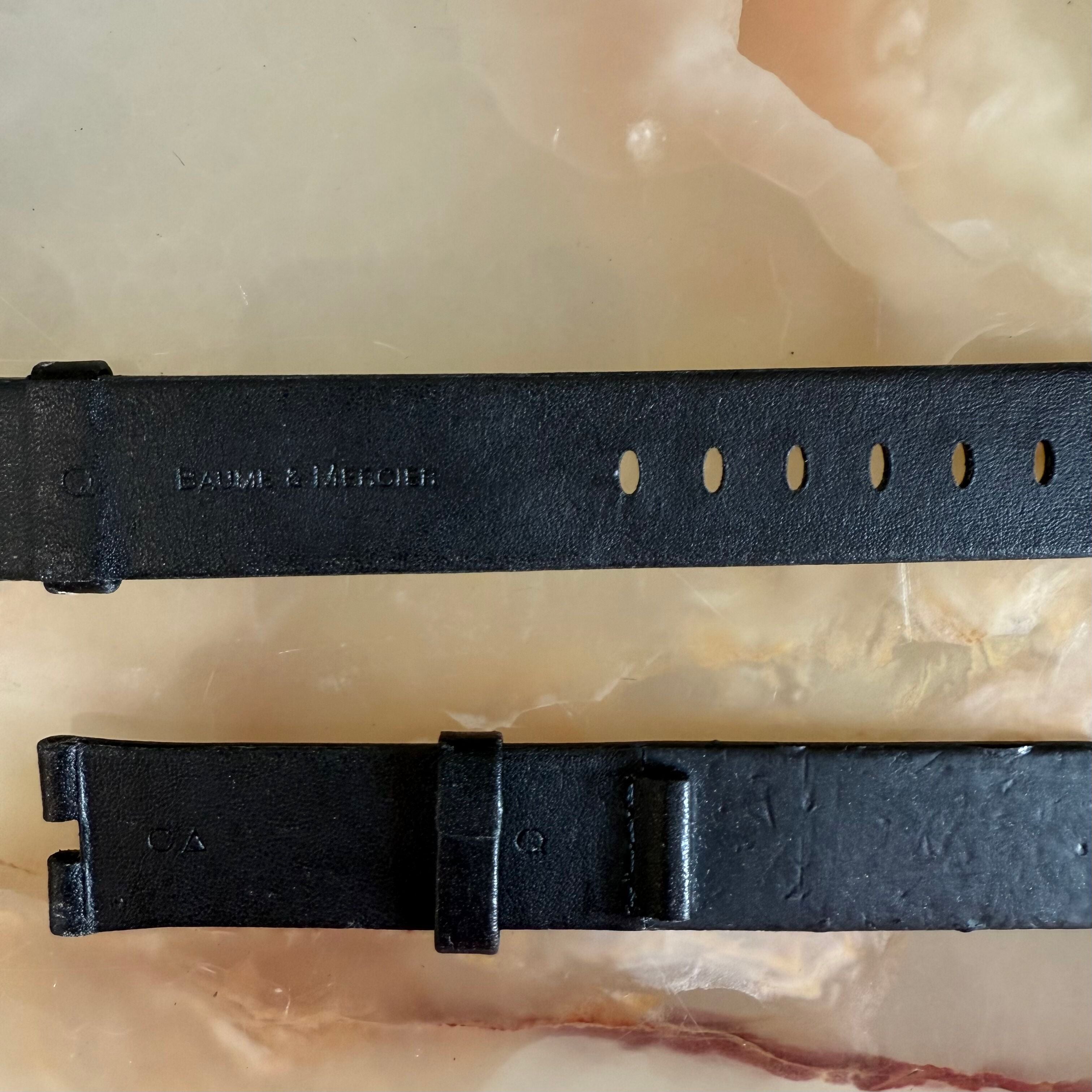 Authentic Baume & Mercier Black Calfskin Watch Strap Band 19mm