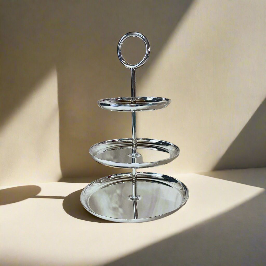 Christofle Vertigo Silver Plated Pastry Stand 3 Tiers 4248410