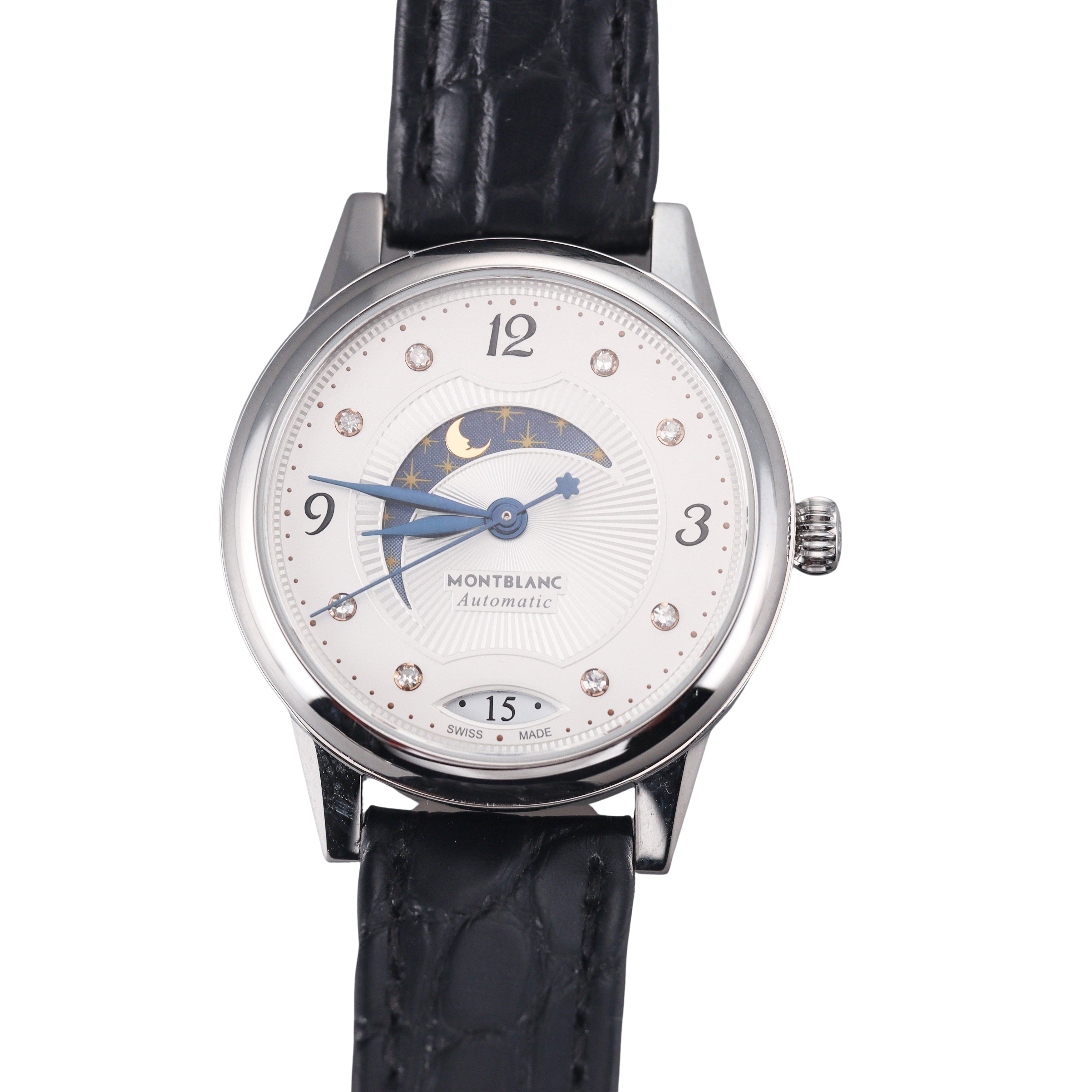 Montblanc Lady Boheme Diamond Steel Automatic Night & Day Watch 114730