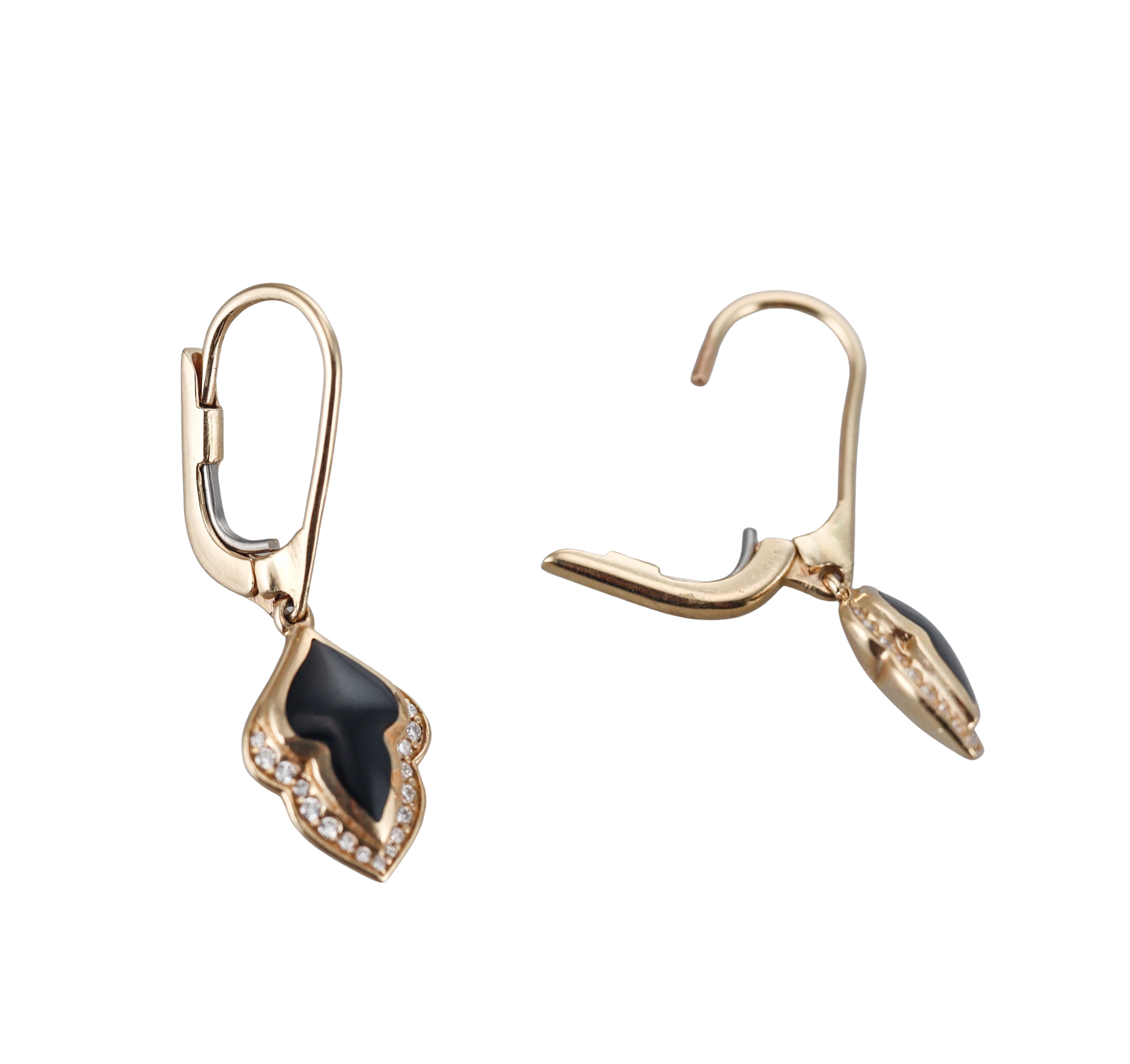 Kabana 14K Yellow Gold Black Onyx Diamond Earrings
