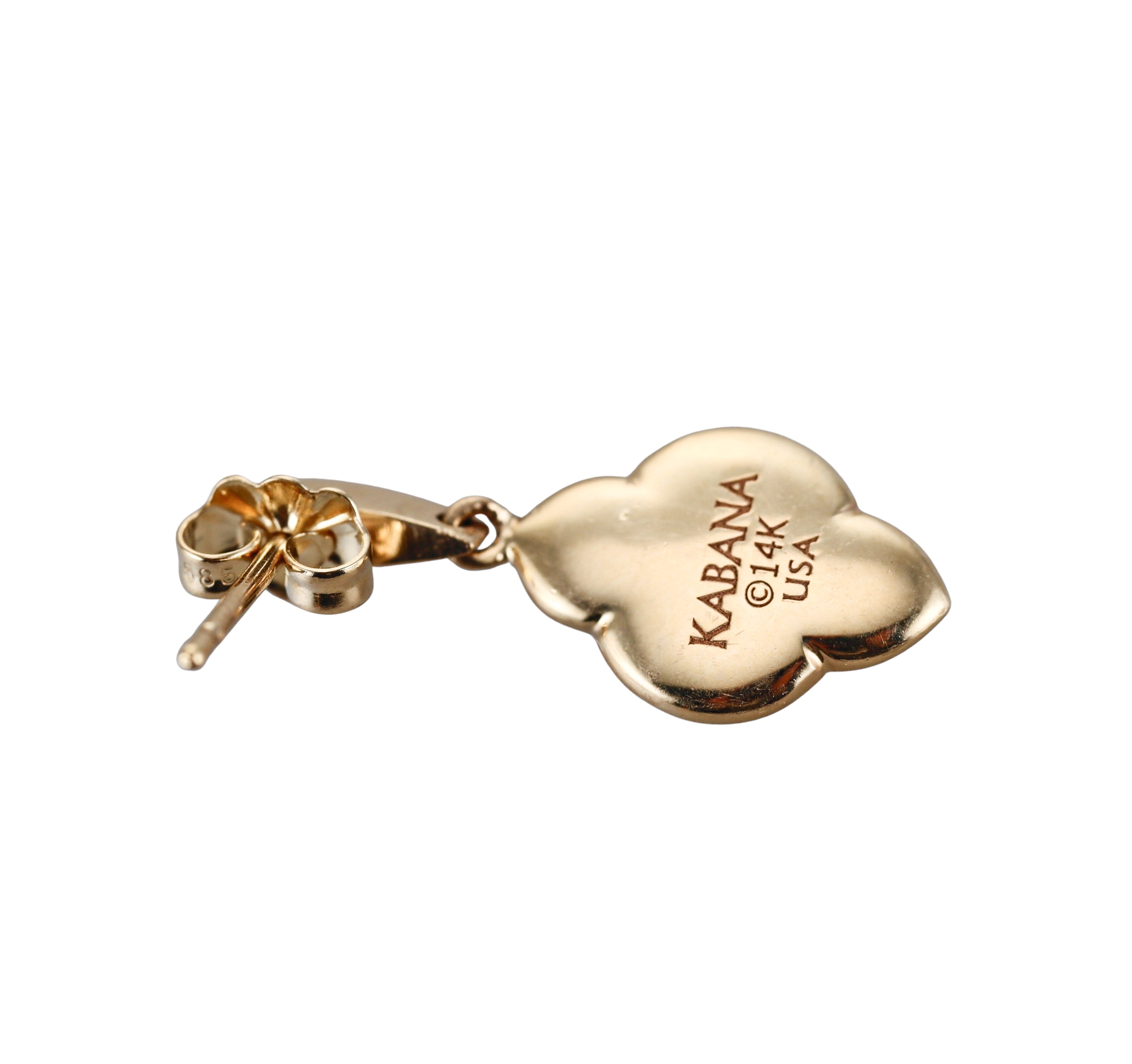 Kabana 14K Yellow Gold Red Spiny Oyster Drop Earrings