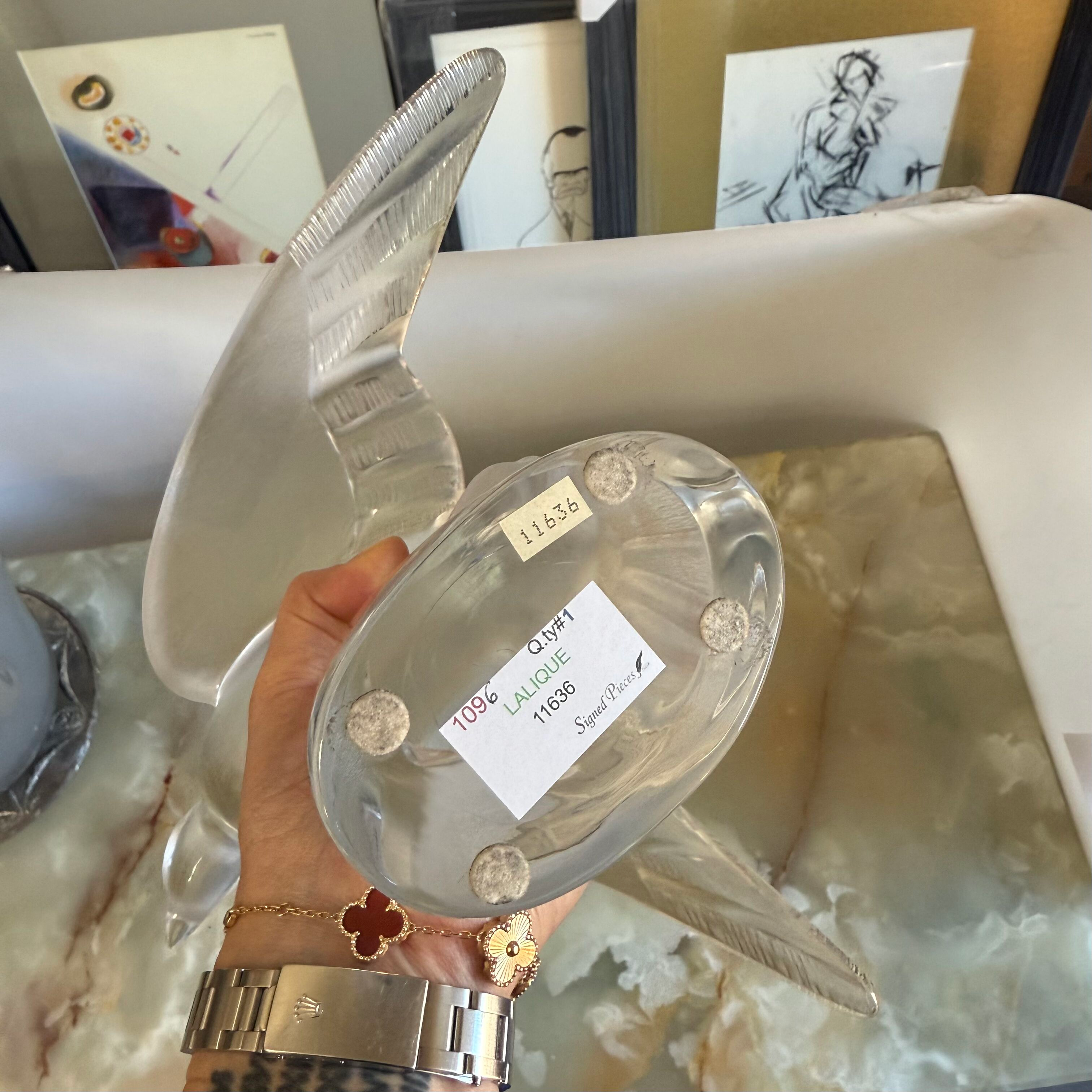 Lalique Crystal Auxo-Large Dove Figurines & Paperweights 11636