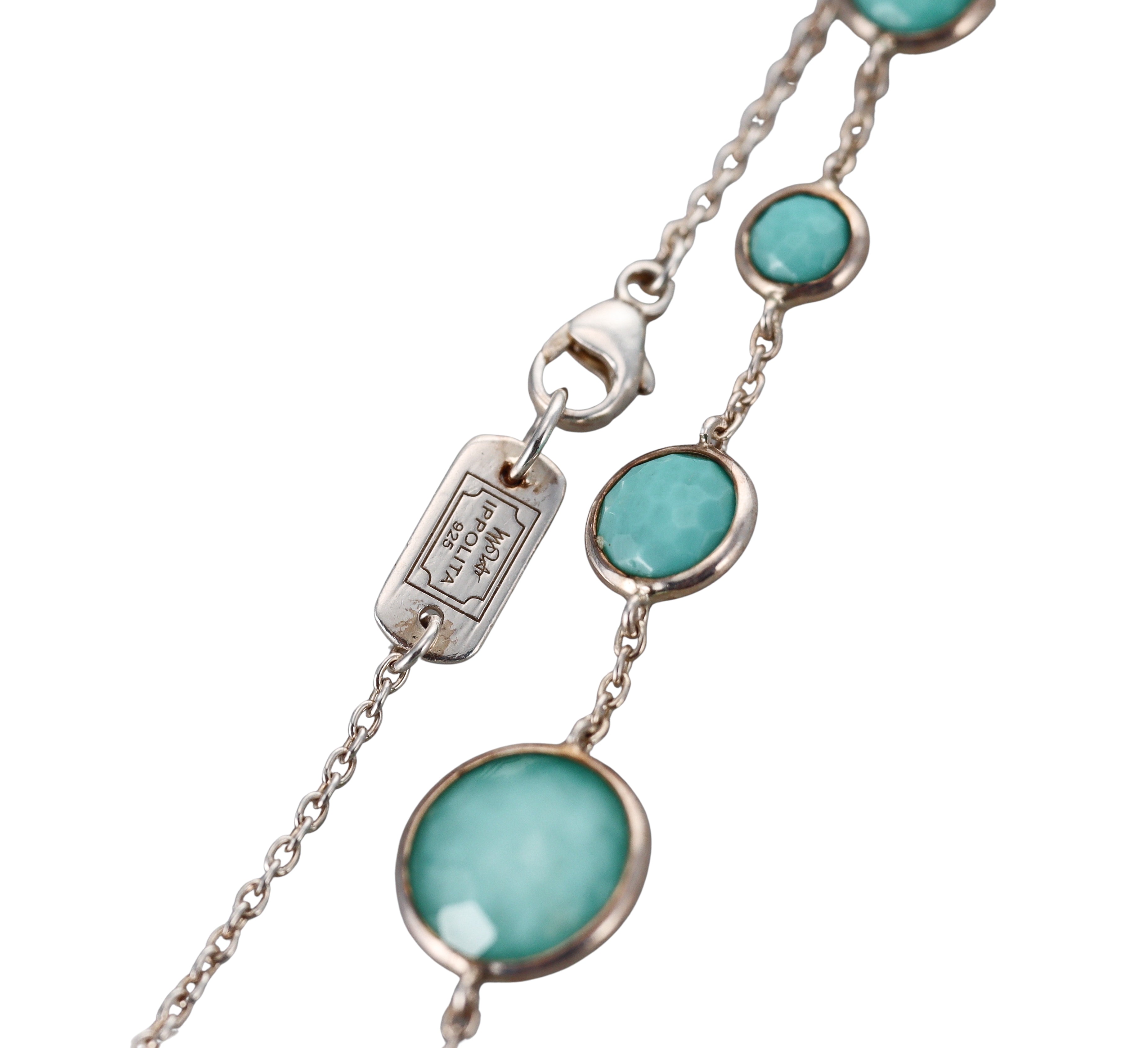 Ippolita Lollipop Lollitini Sterling Silver Turquoise Long Station Necklace