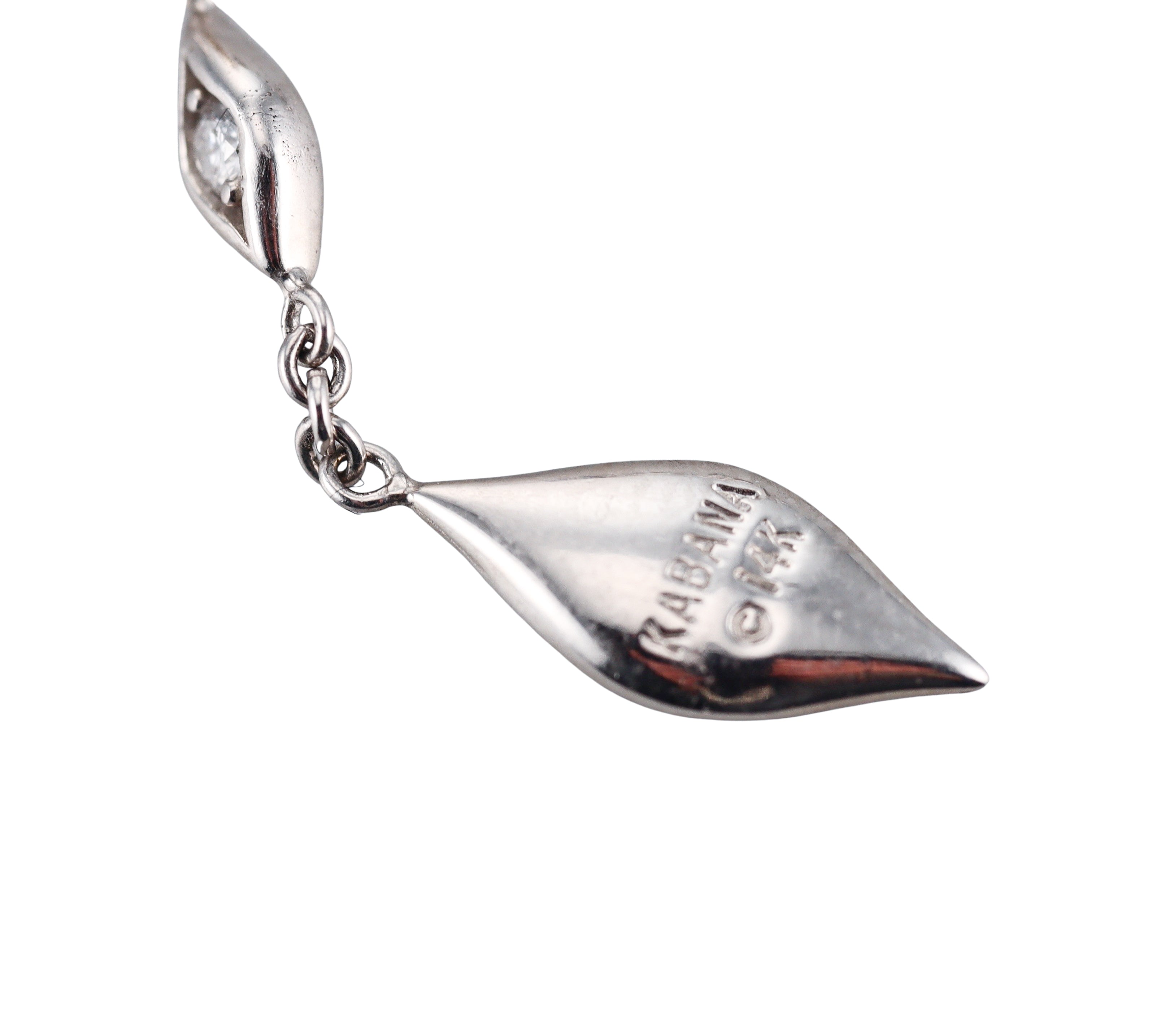 Kabana 14K White Gold Purple Spiny Oyster Diamond Drop Earrings