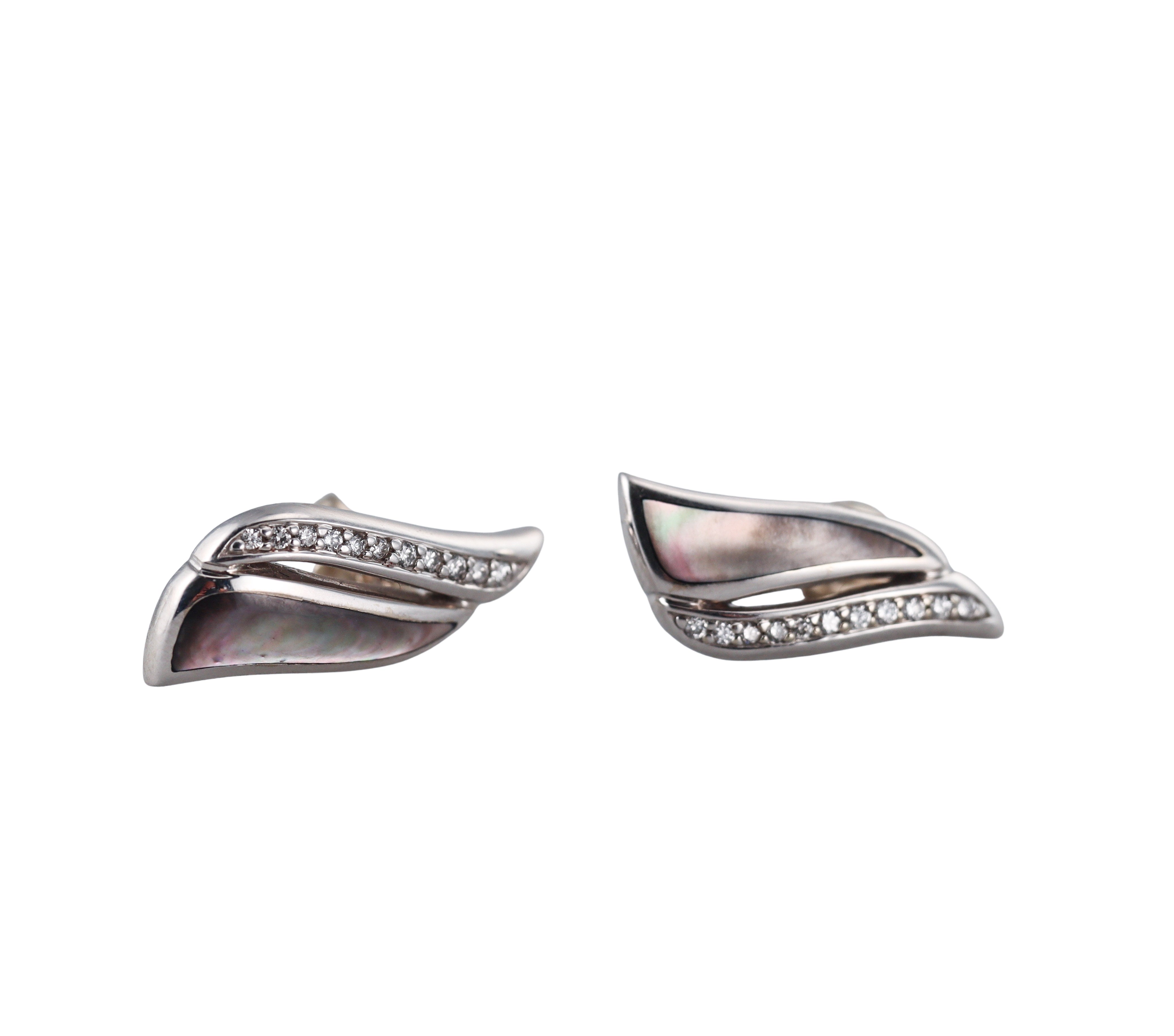 Kabana 14K White Gold Mother of Pearl Diamond Earrings