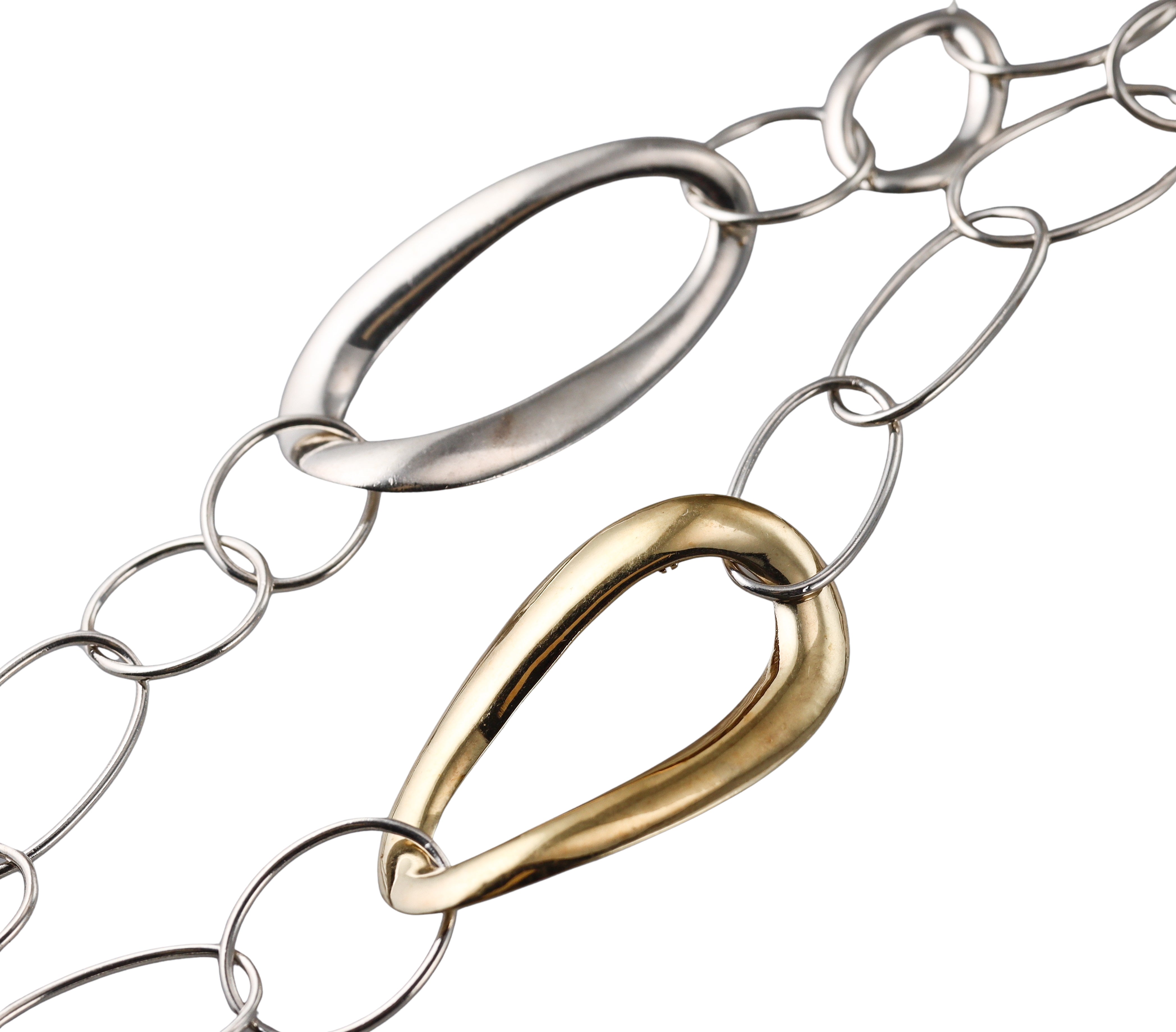 Ippolita Classico Sterling Silver Bonded 18k Long Cherish Chain Necklace