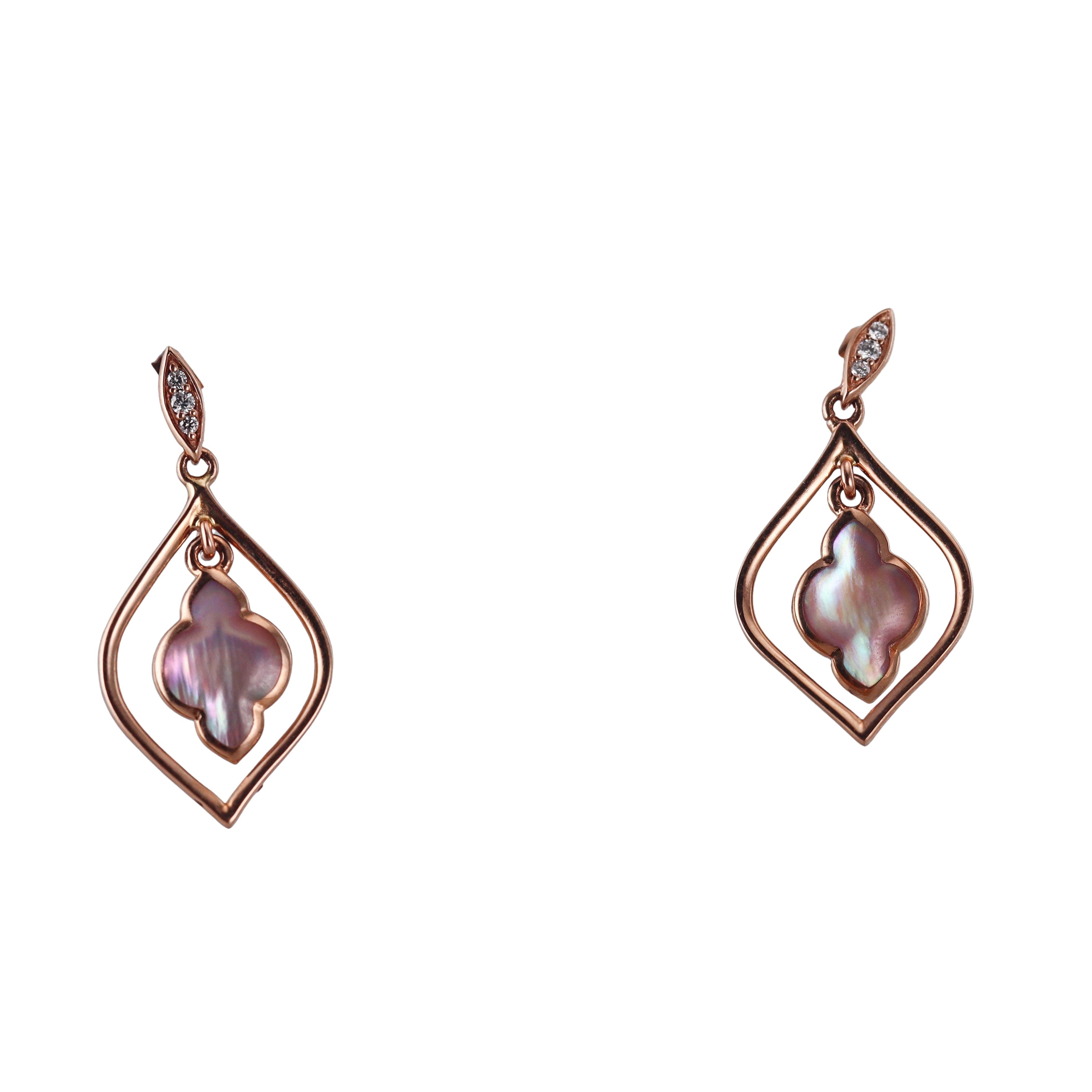 Kabana 14K Rose Gold Mother of Pearl Diamond Drop Earrings