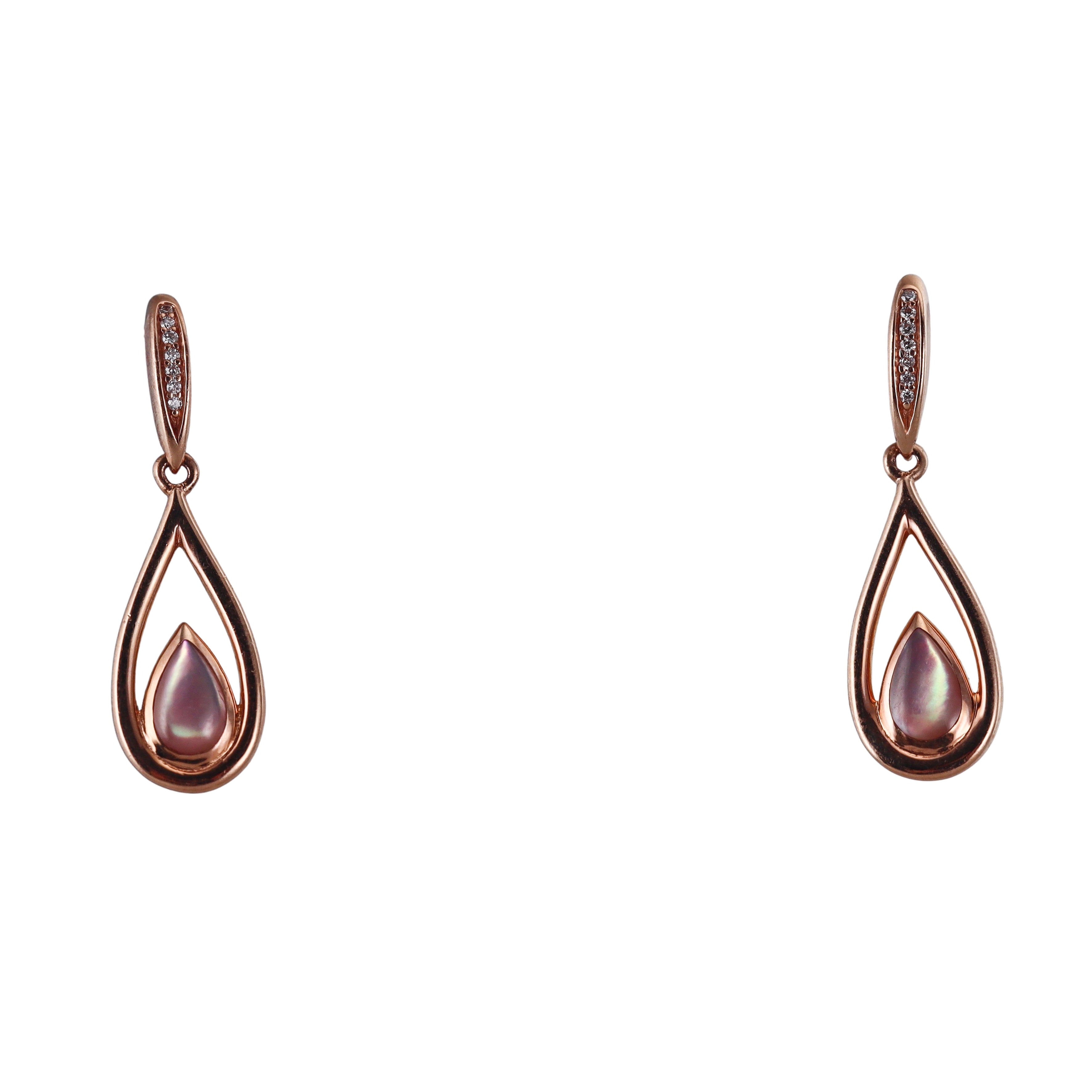 Kabana 14K Rose Gold Mother of Pearl Diamond Drop Earrings