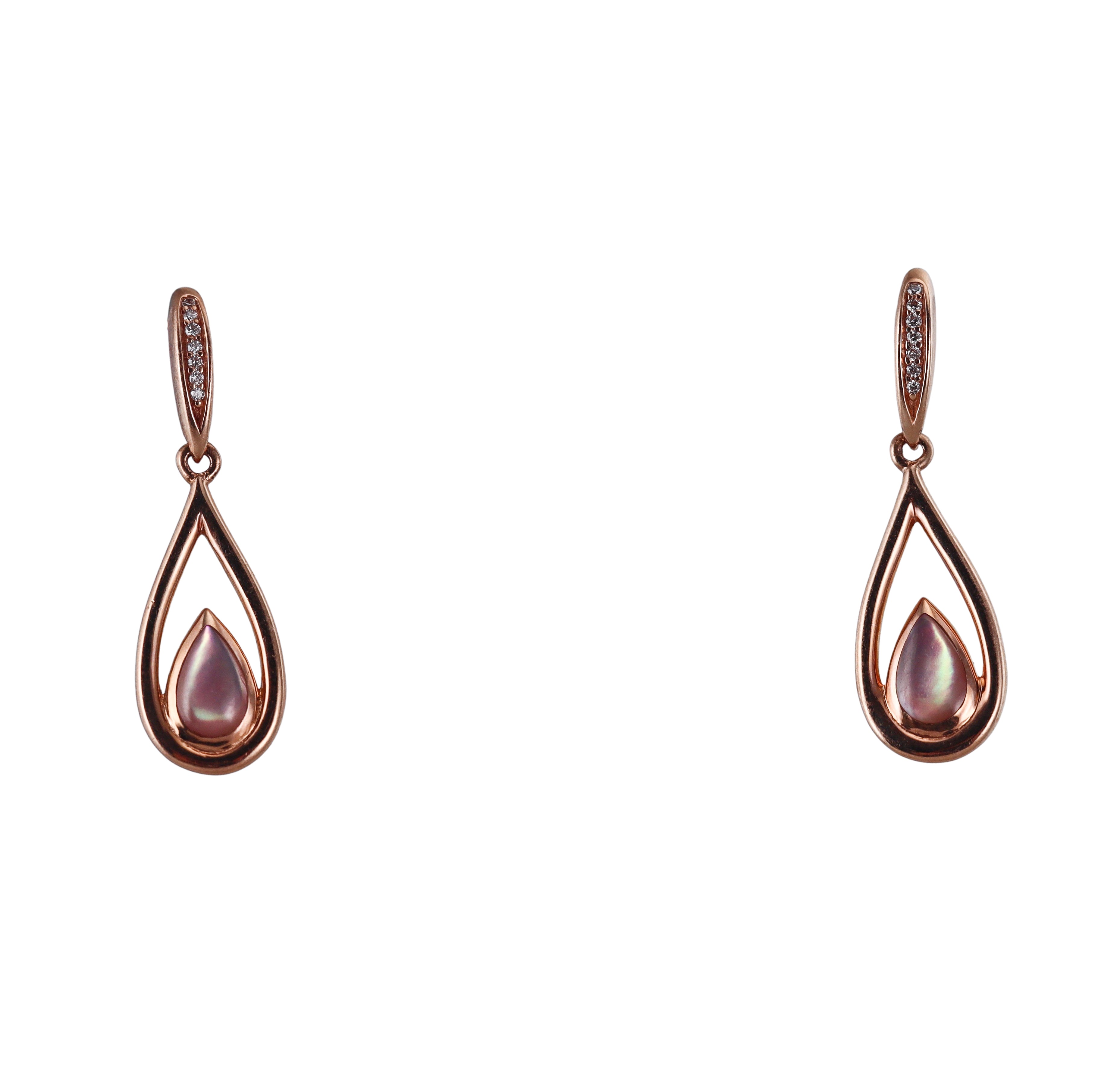 Kabana 14K Rose Gold Mother of Pearl Diamond Drop Earrings