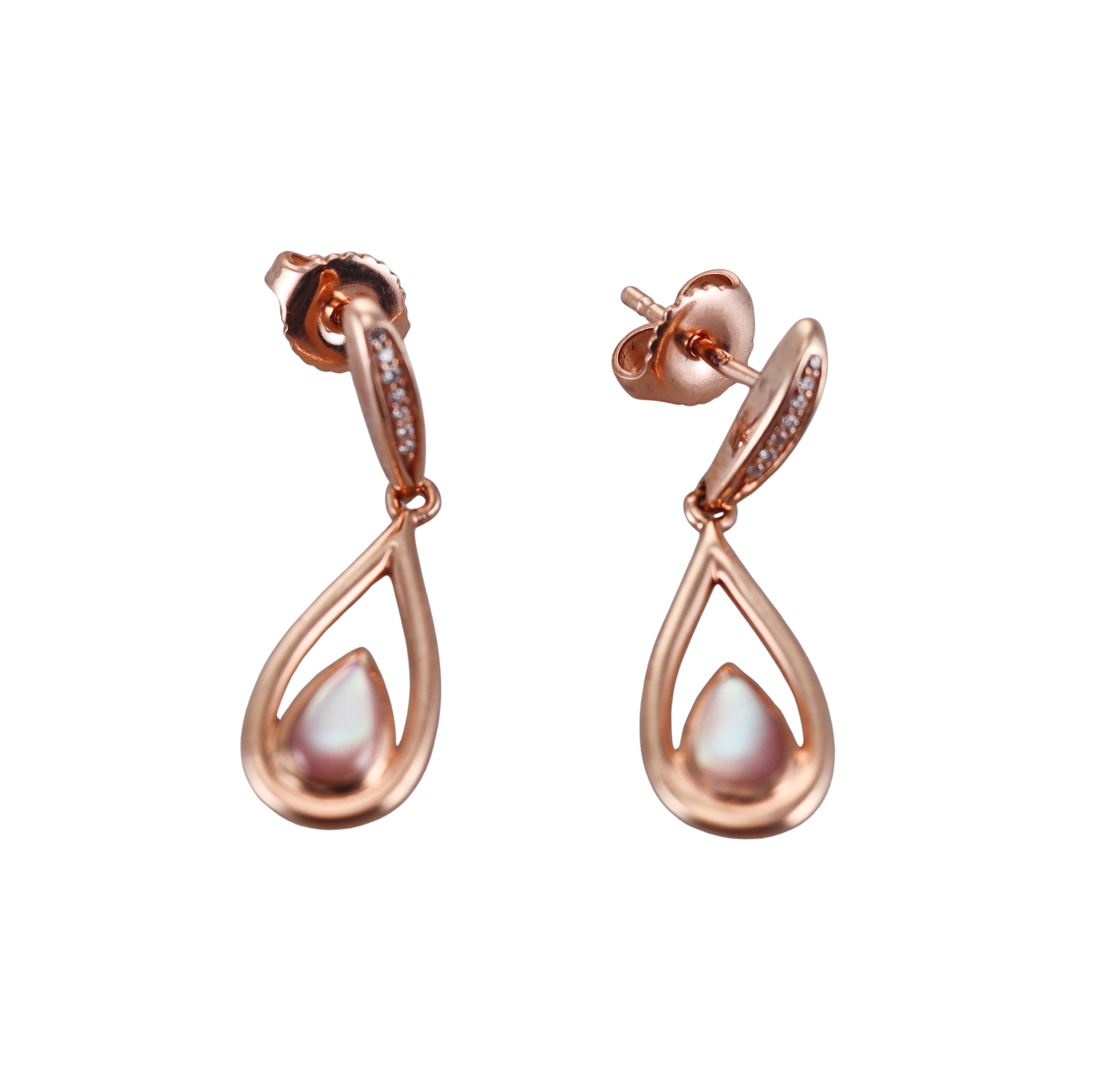 Kabana 14K Rose Gold Mother of Pearl Diamond Drop Earrings
