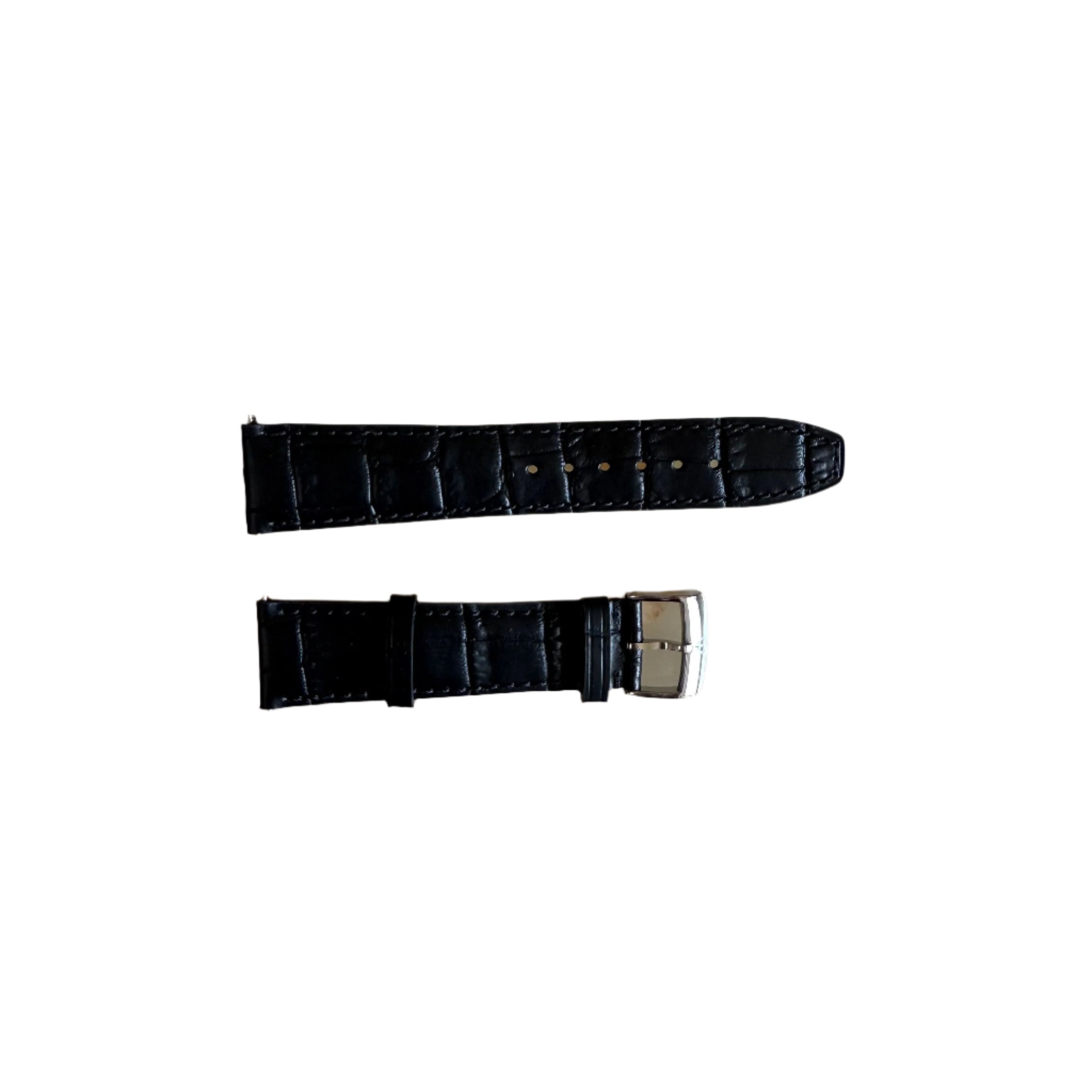 Authentic Baume & Mercier Black Leather Watch Strap Band 21mm with Buckle