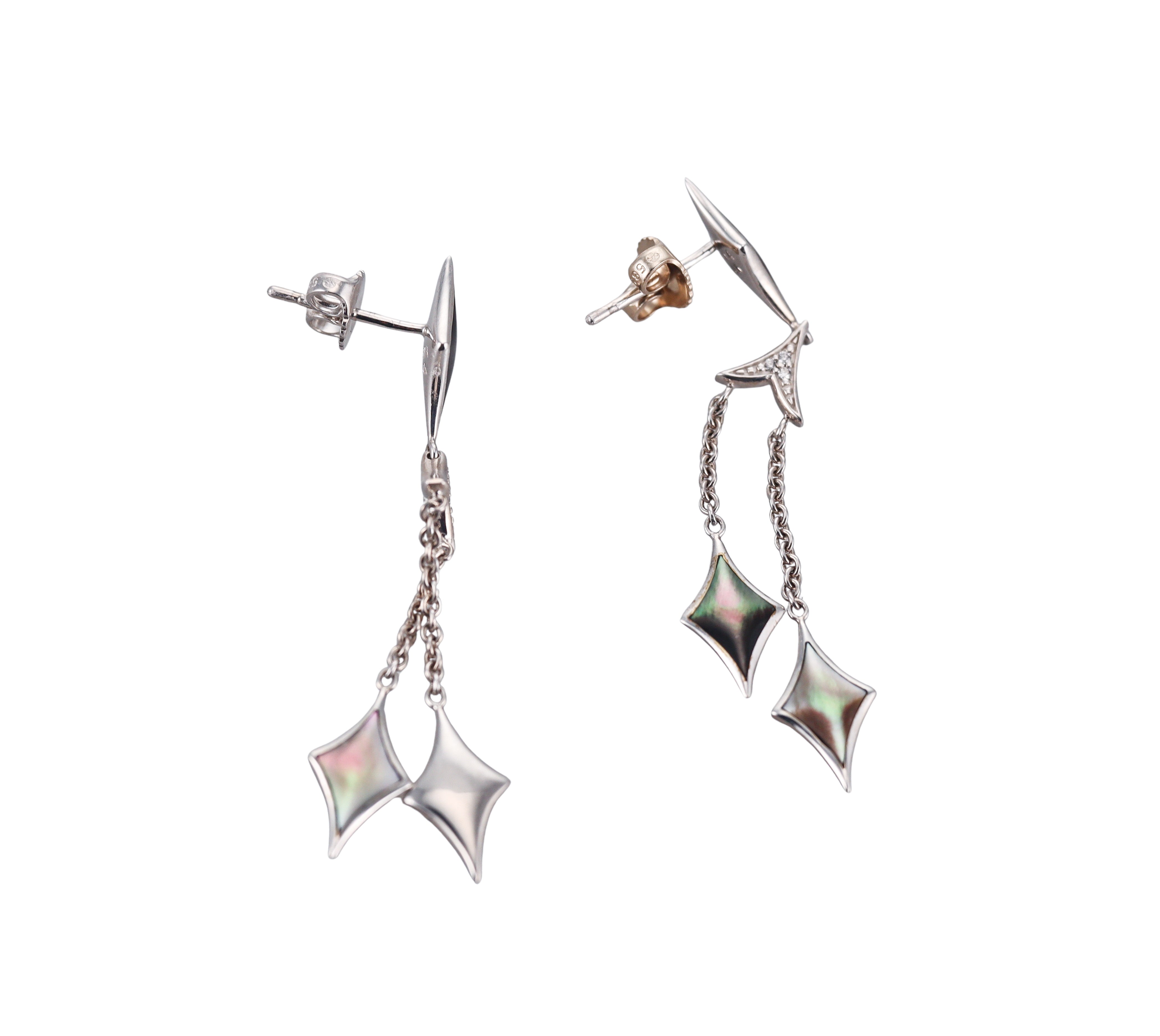 Kabana 14K White Gold Mother of Pearl Diamond Drop Earrings