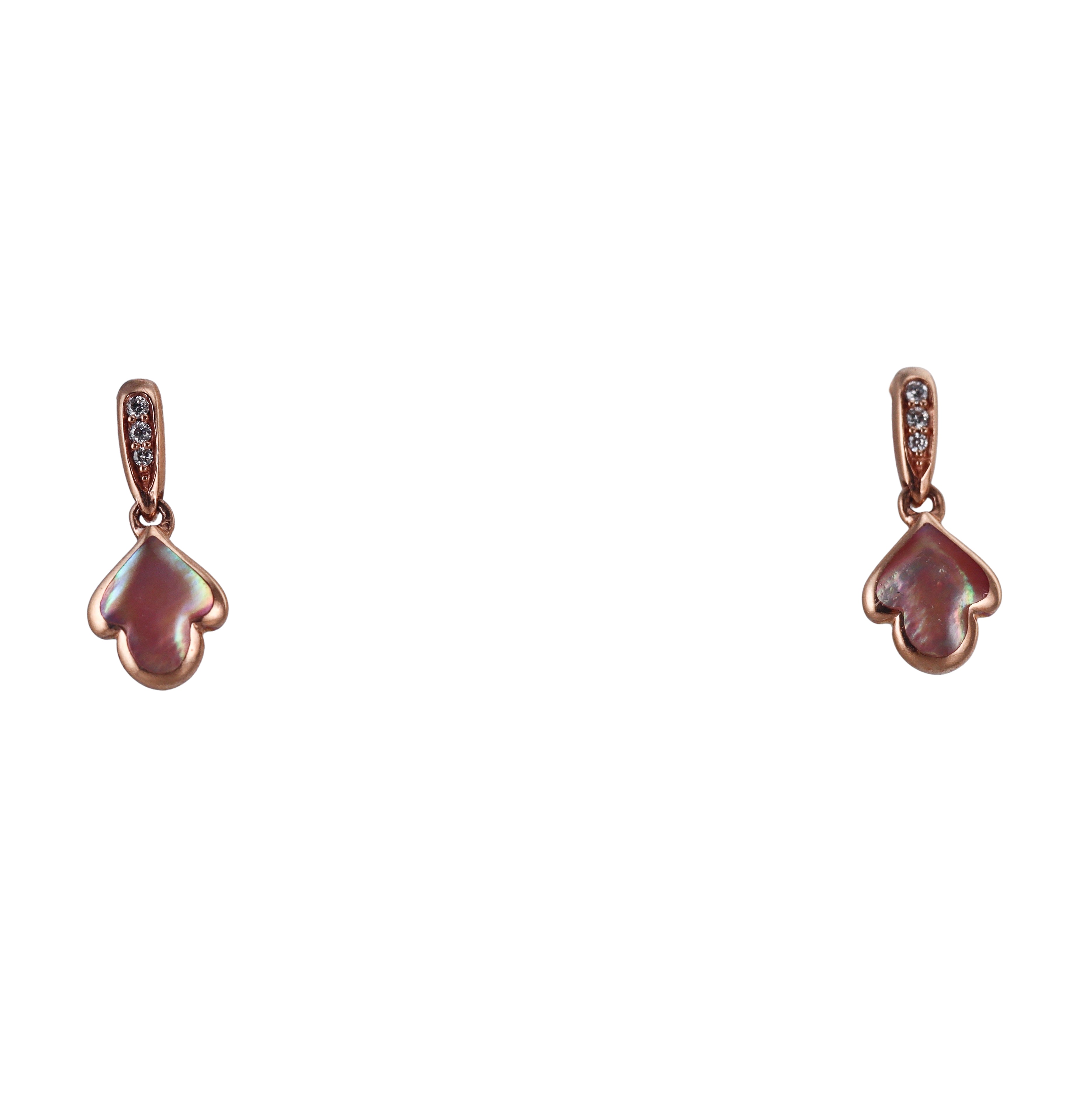 Kabana 14K Rose Gold Pink Mother of Pearl Diamond Earrings