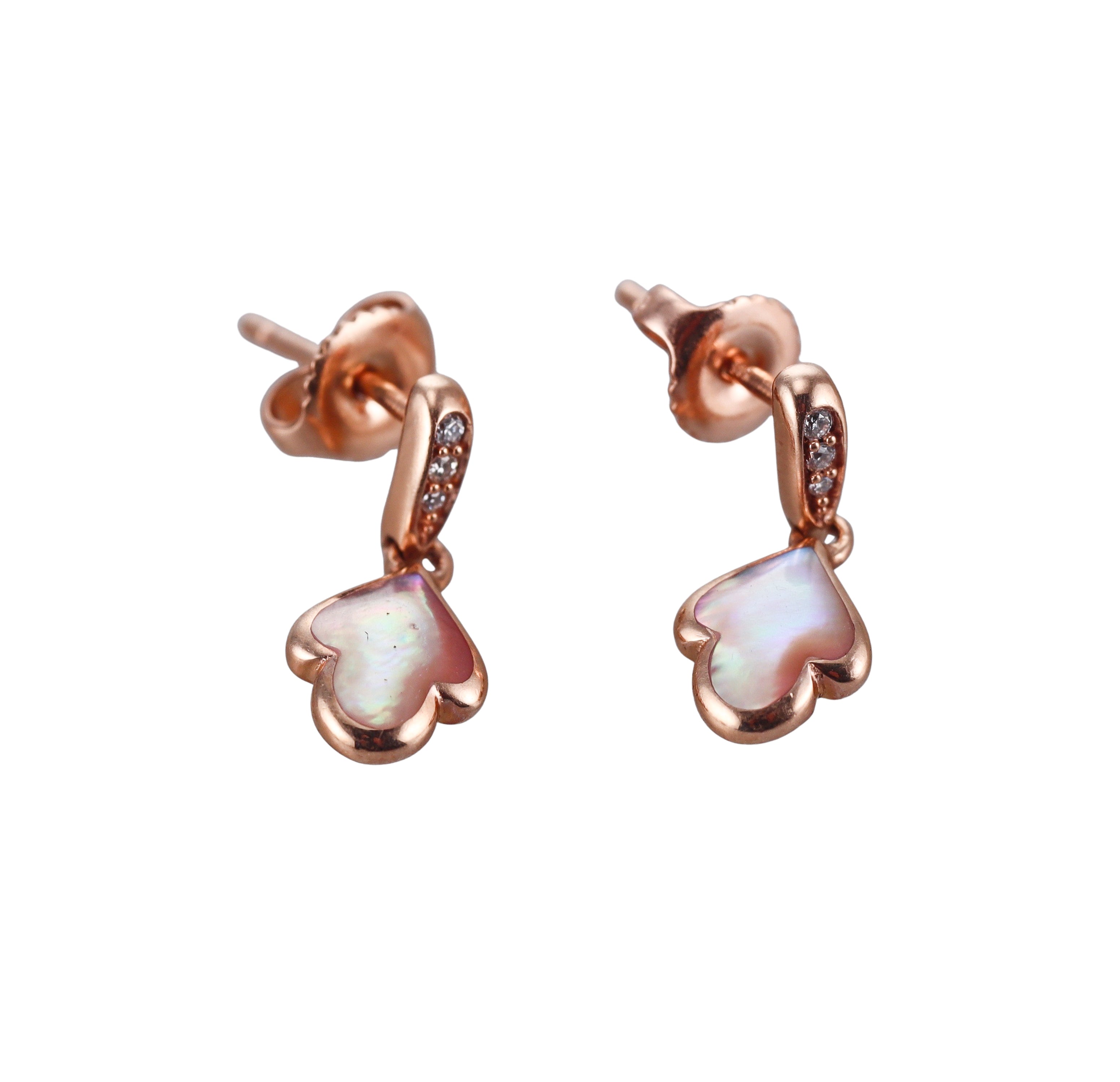 Kabana 14K Rose Gold Pink Mother of Pearl Diamond Earrings