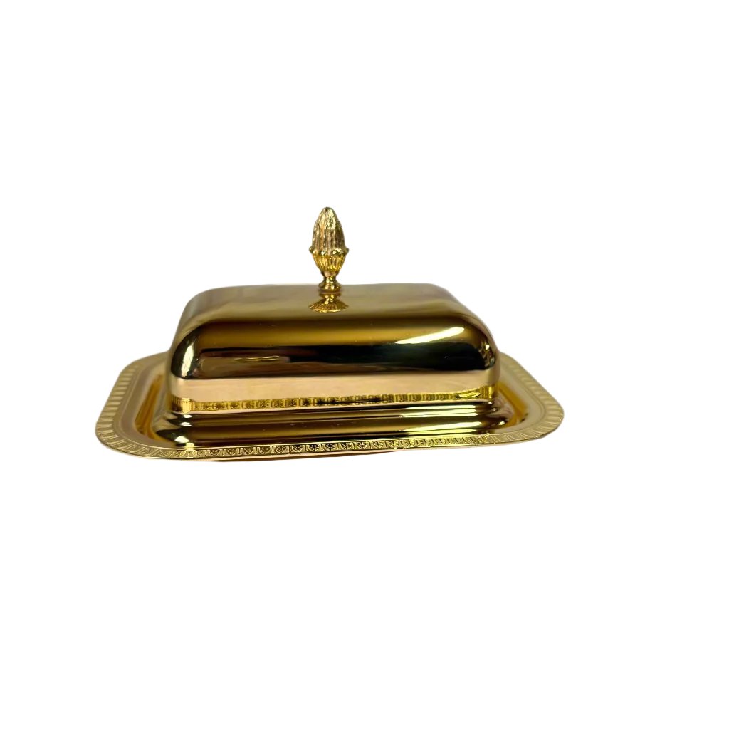 New Christofle Malmaison Gold Plated Rectangular Butter Dish 4724740