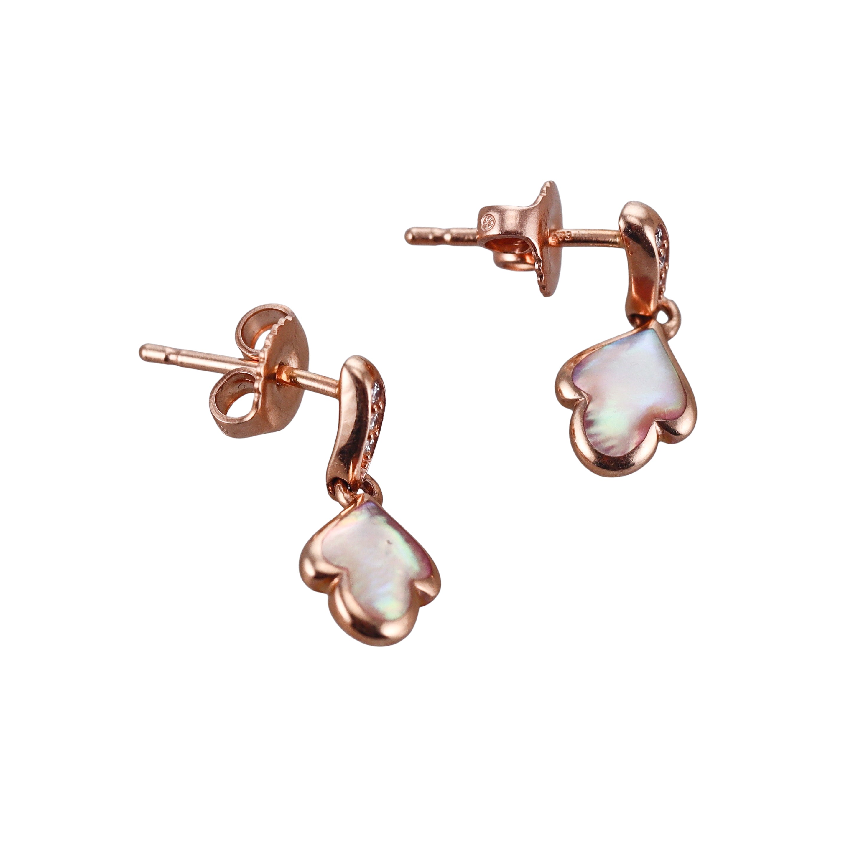Kabana 14K Rose Gold Pink Mother of Pearl Diamond Earrings