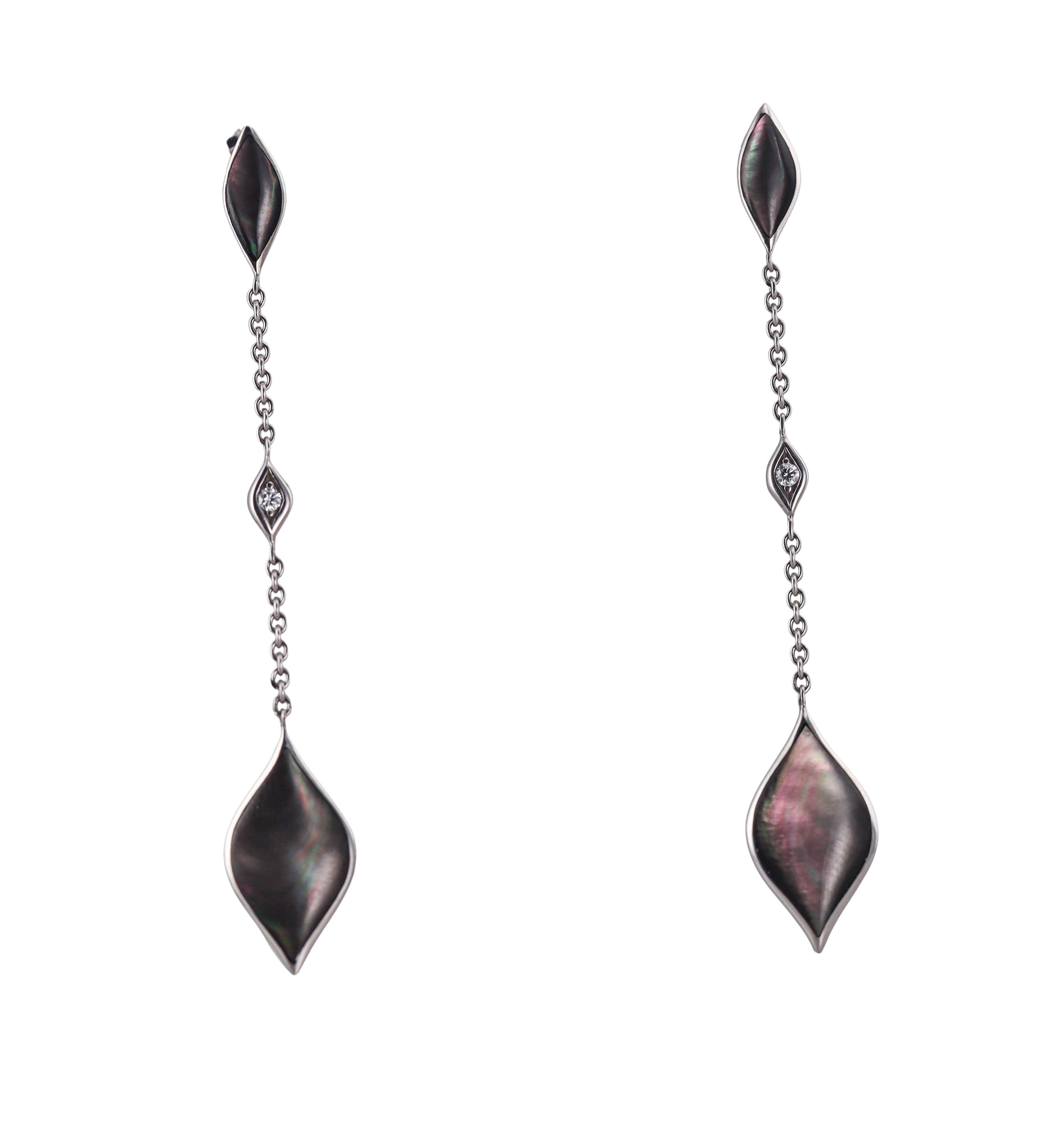 Kabana 14K White Gold Mother of Pearl Diamond Drop Earrings