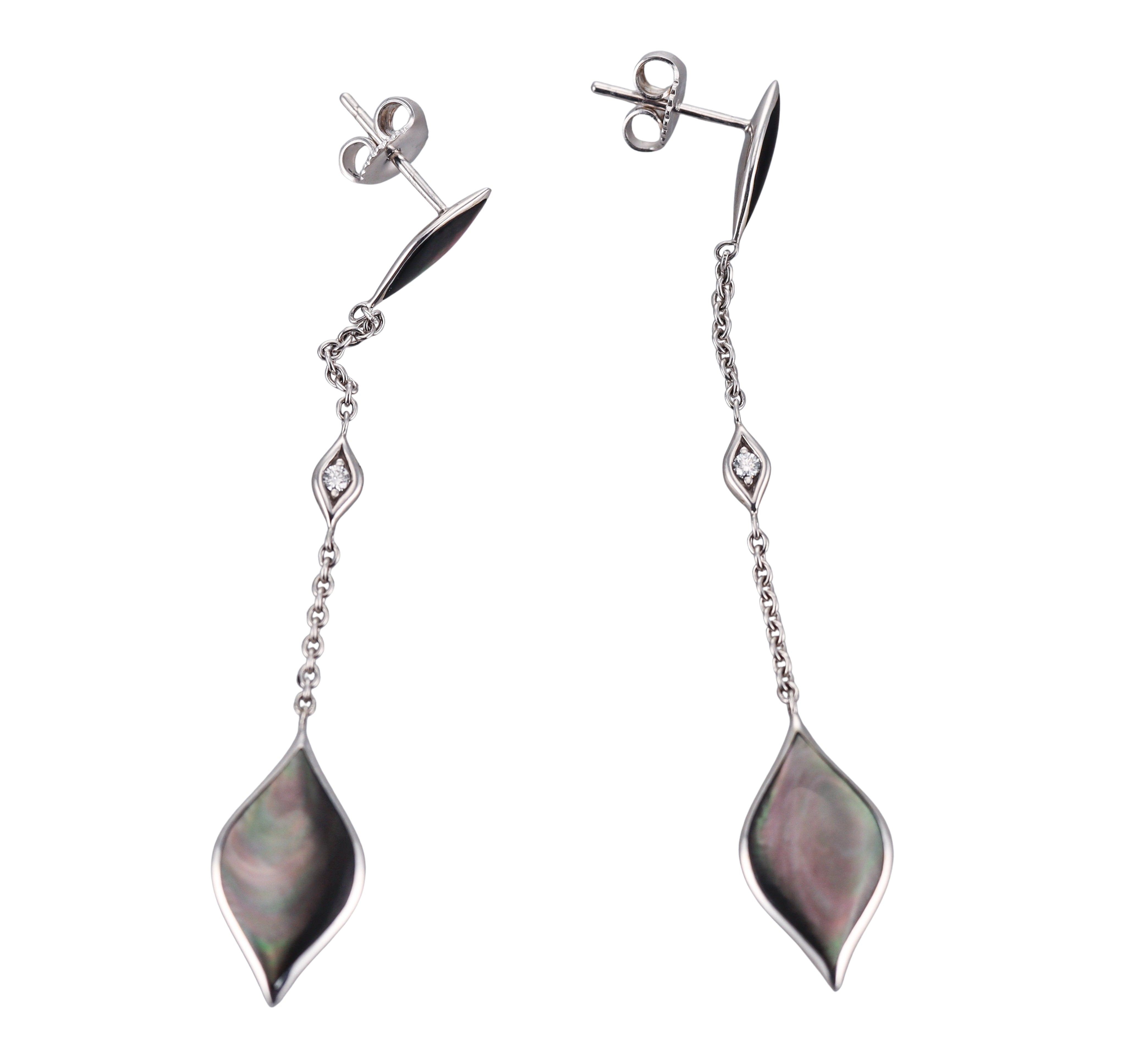 Kabana 14K White Gold Mother of Pearl Diamond Drop Earrings