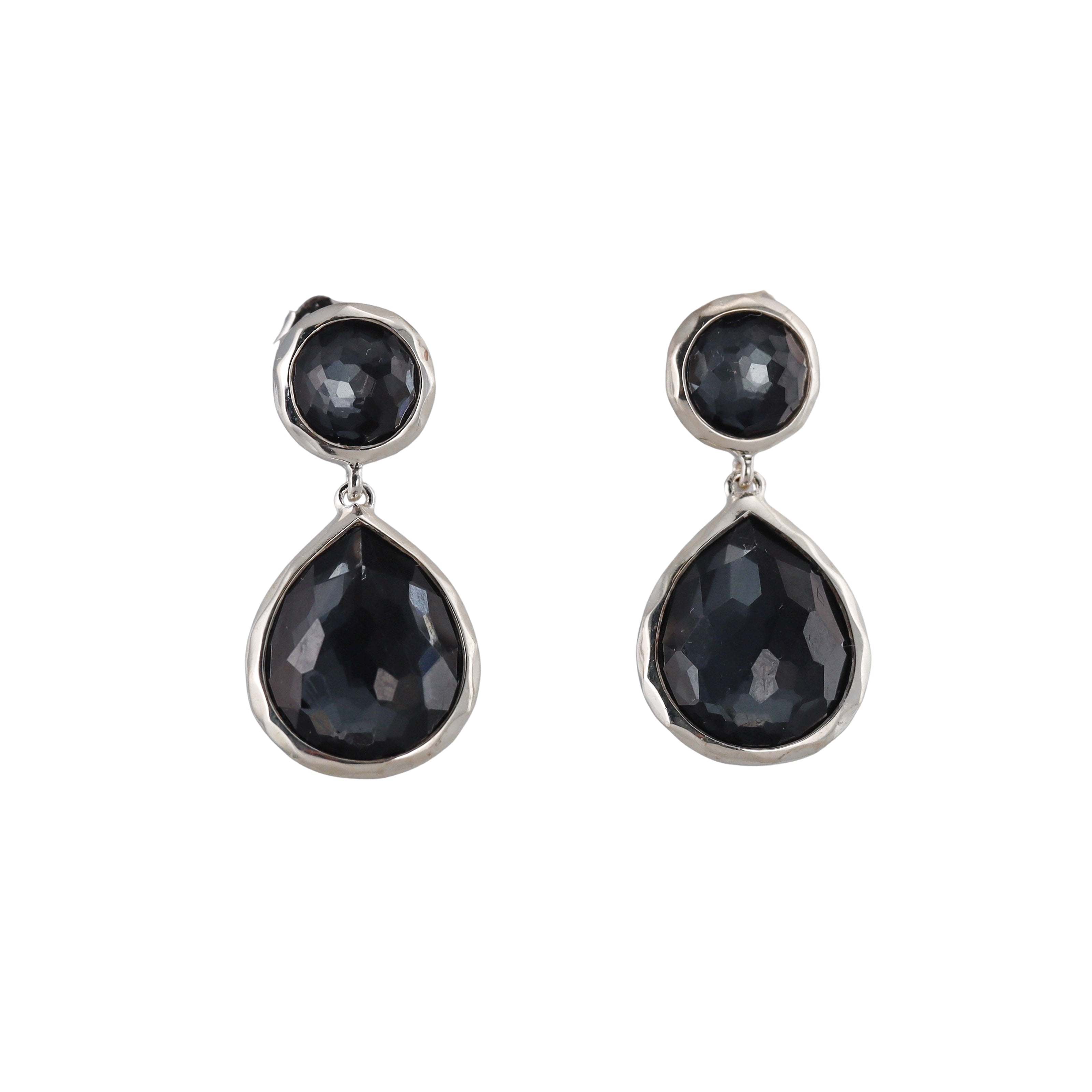 Ippolita Rock Candy Sterling Silver Hematite Quartz Teardrop Earrings