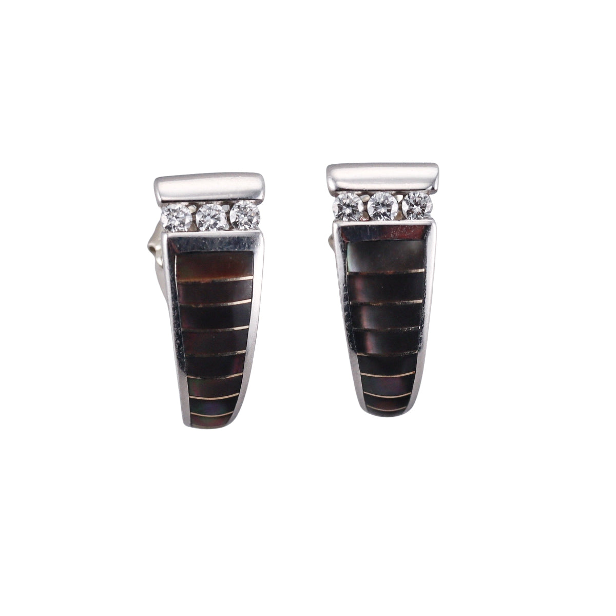Kabana 14K White Gold Mother of Pearl Diamond Earrings