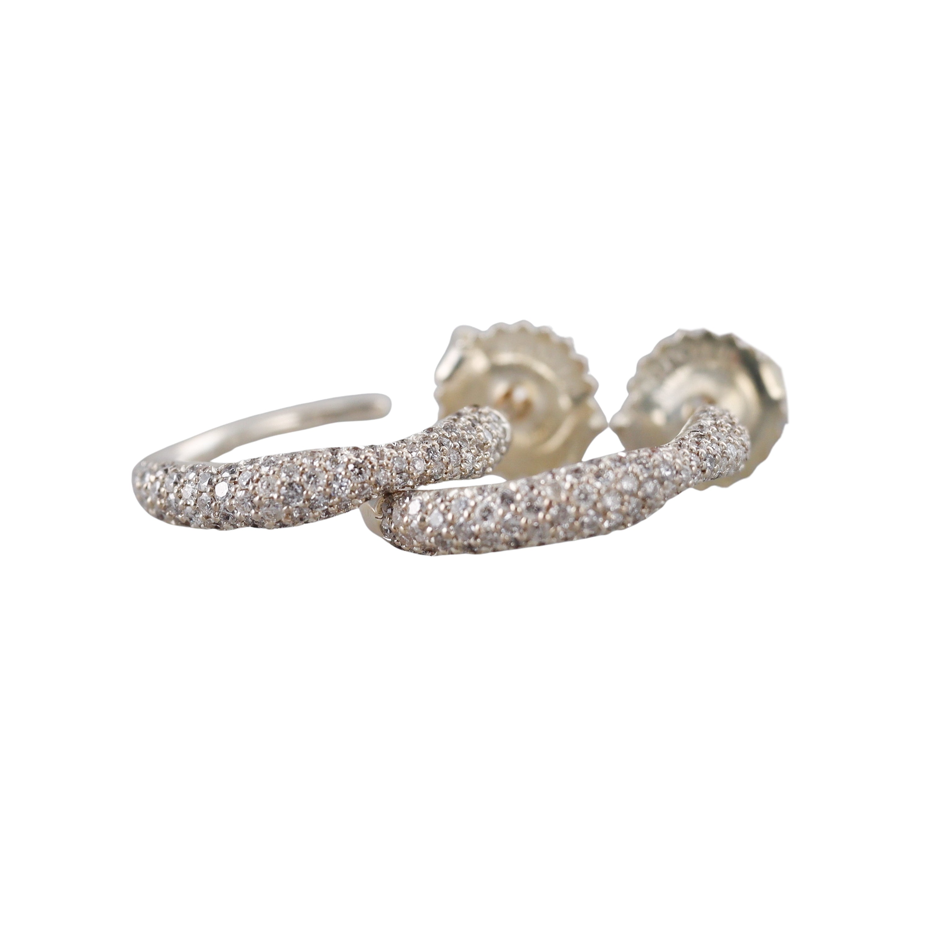 Ippolita Stardust Sterling Silver Diamond Hoop Earrings