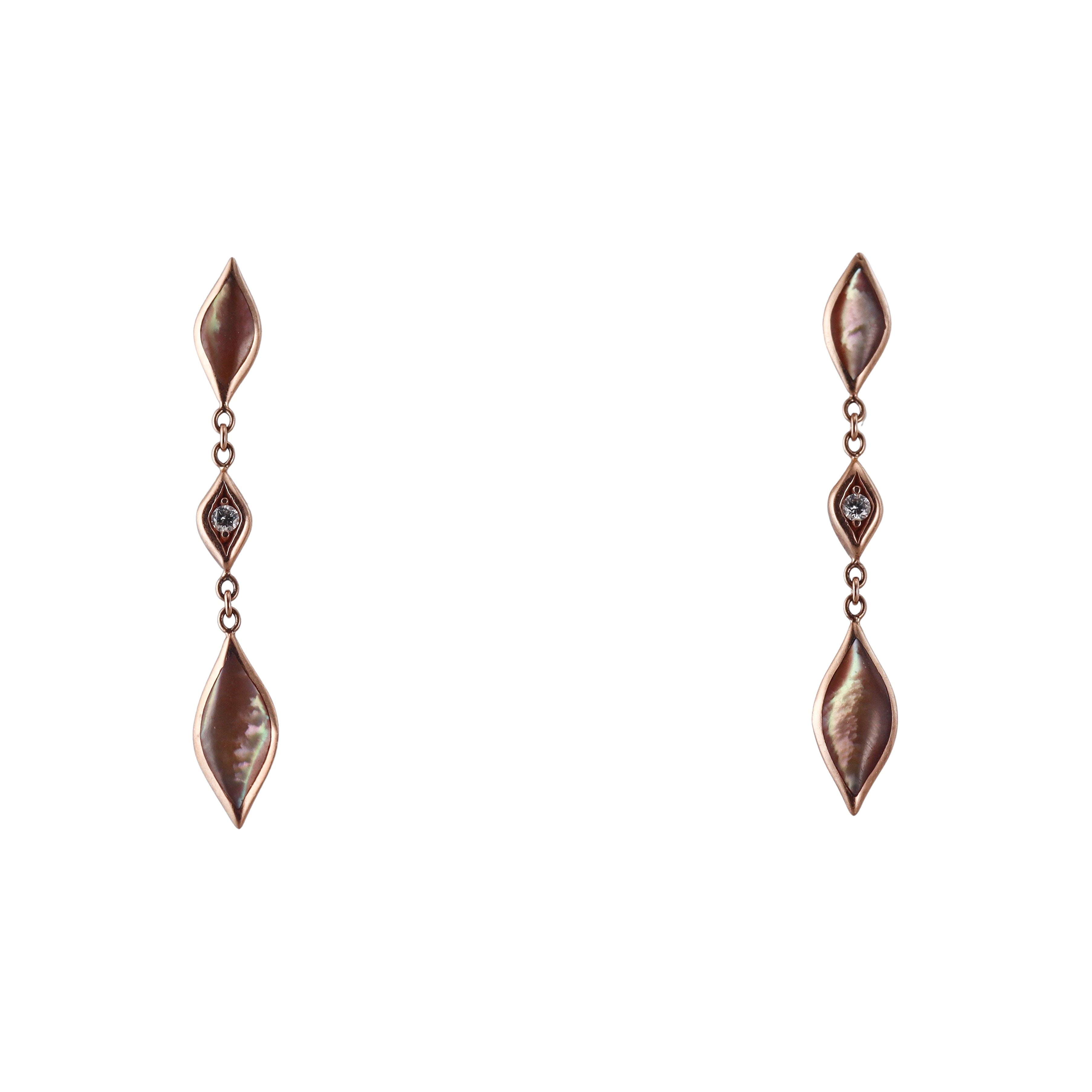 Kabana 14K Rose Gold Mother of Pearl Diamond Drop Earrings
