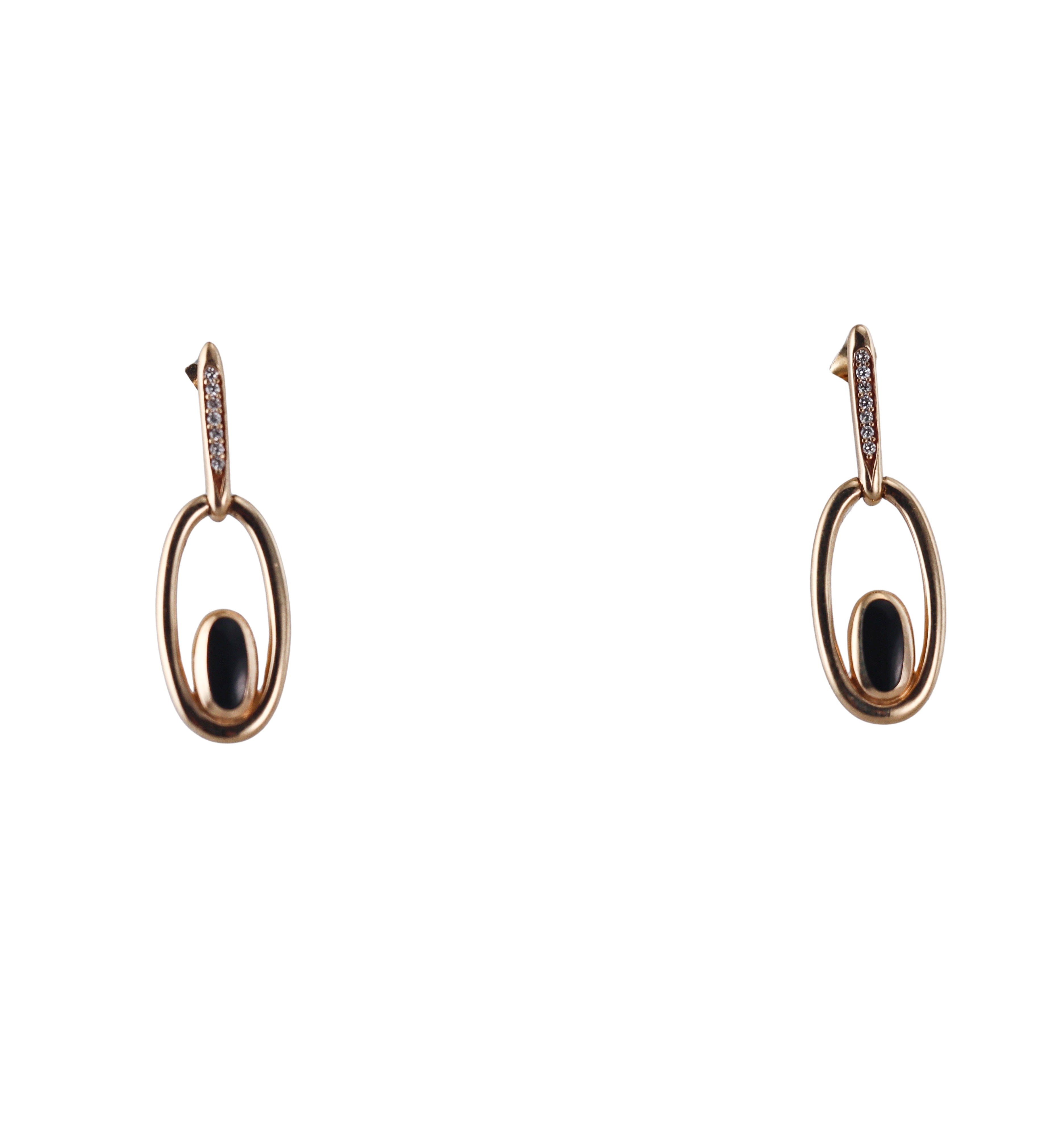 Kabana 14K Yellow Gold Black Onyx Diamond Drop Earrings