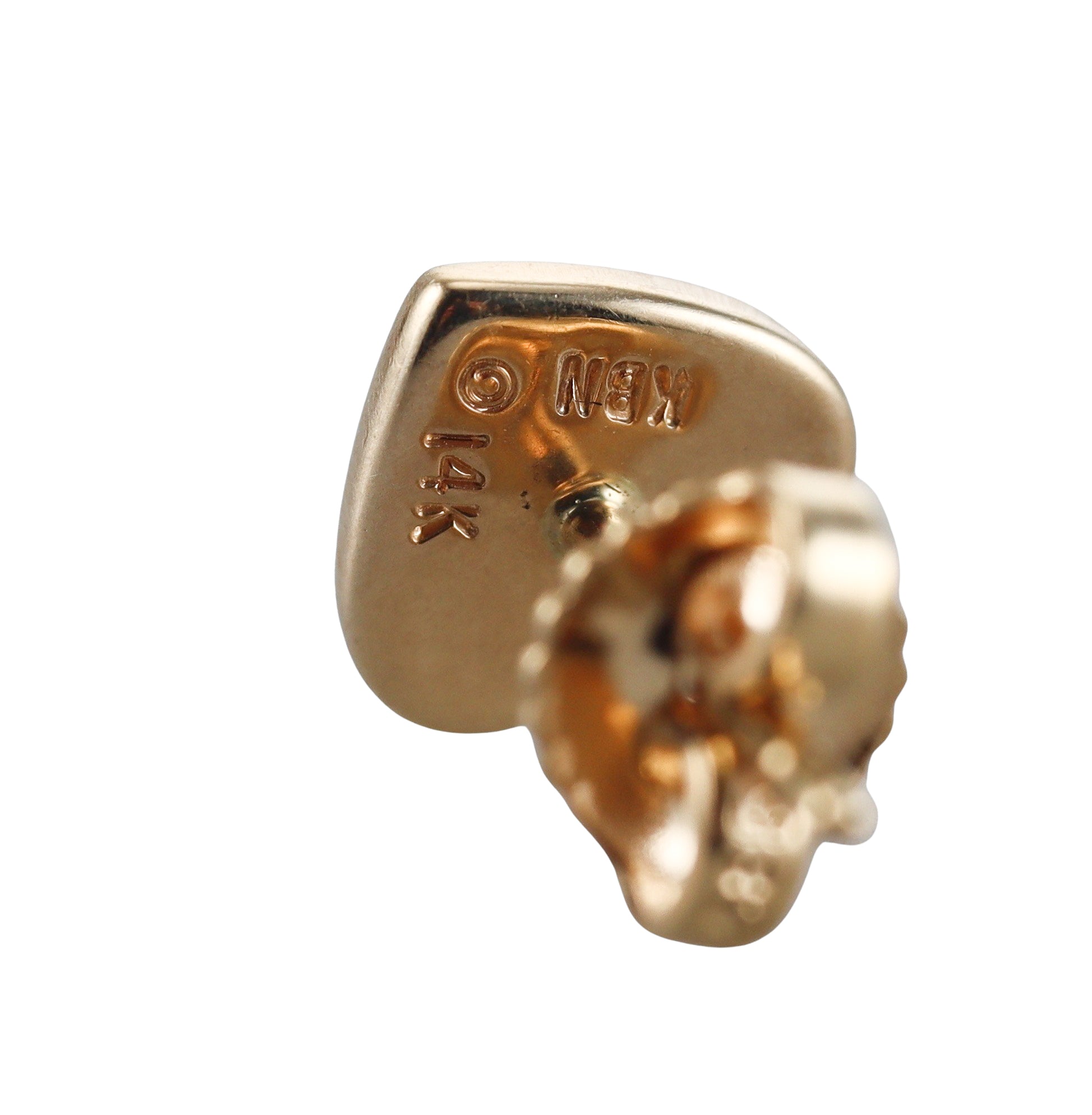 Kabana 14K Yellow Gold Mother of Pearl Diamond Heart Stud Earrings