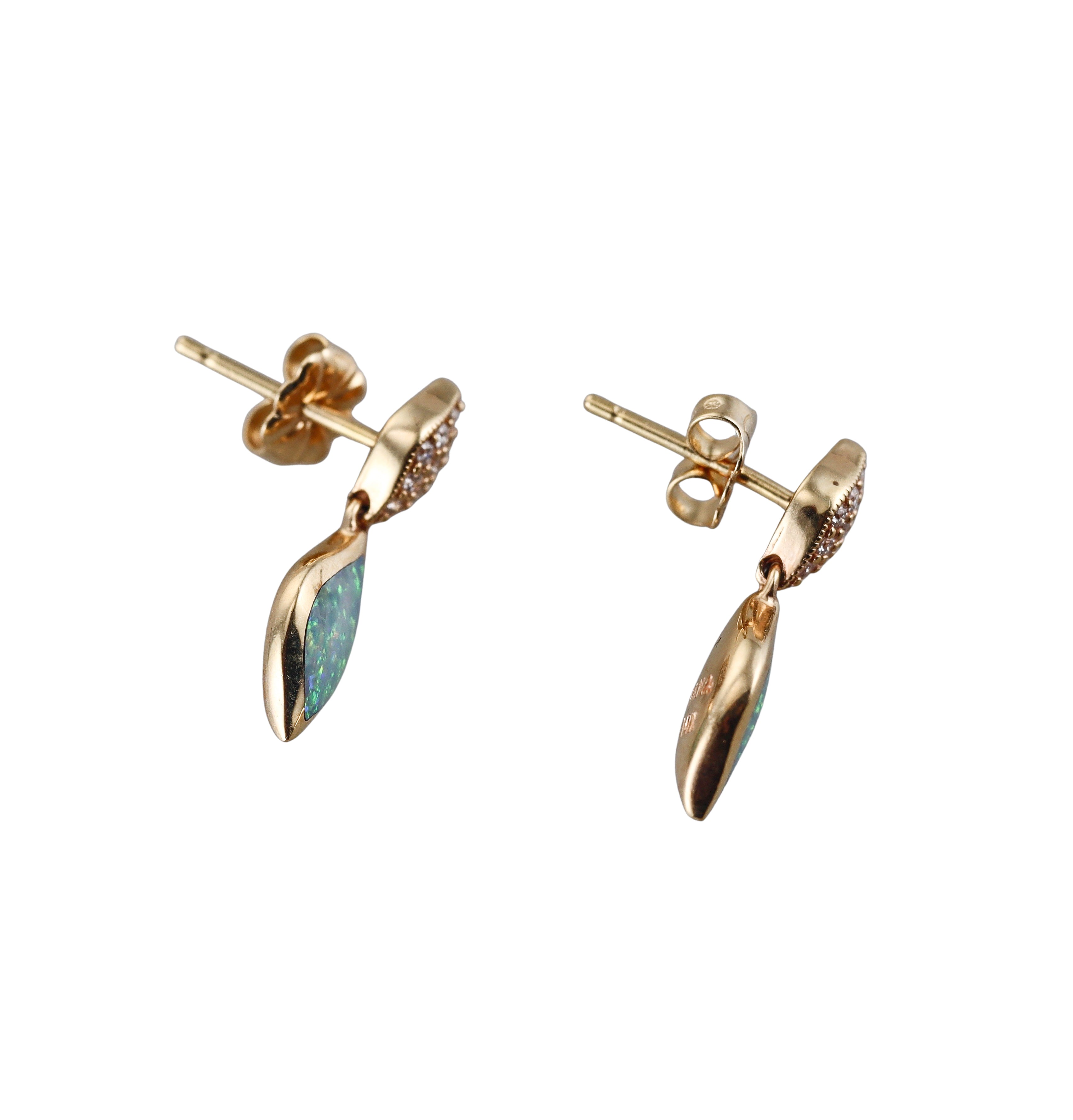 Kabana 14K Yellow Gold Opal Diamond Drop Earrings