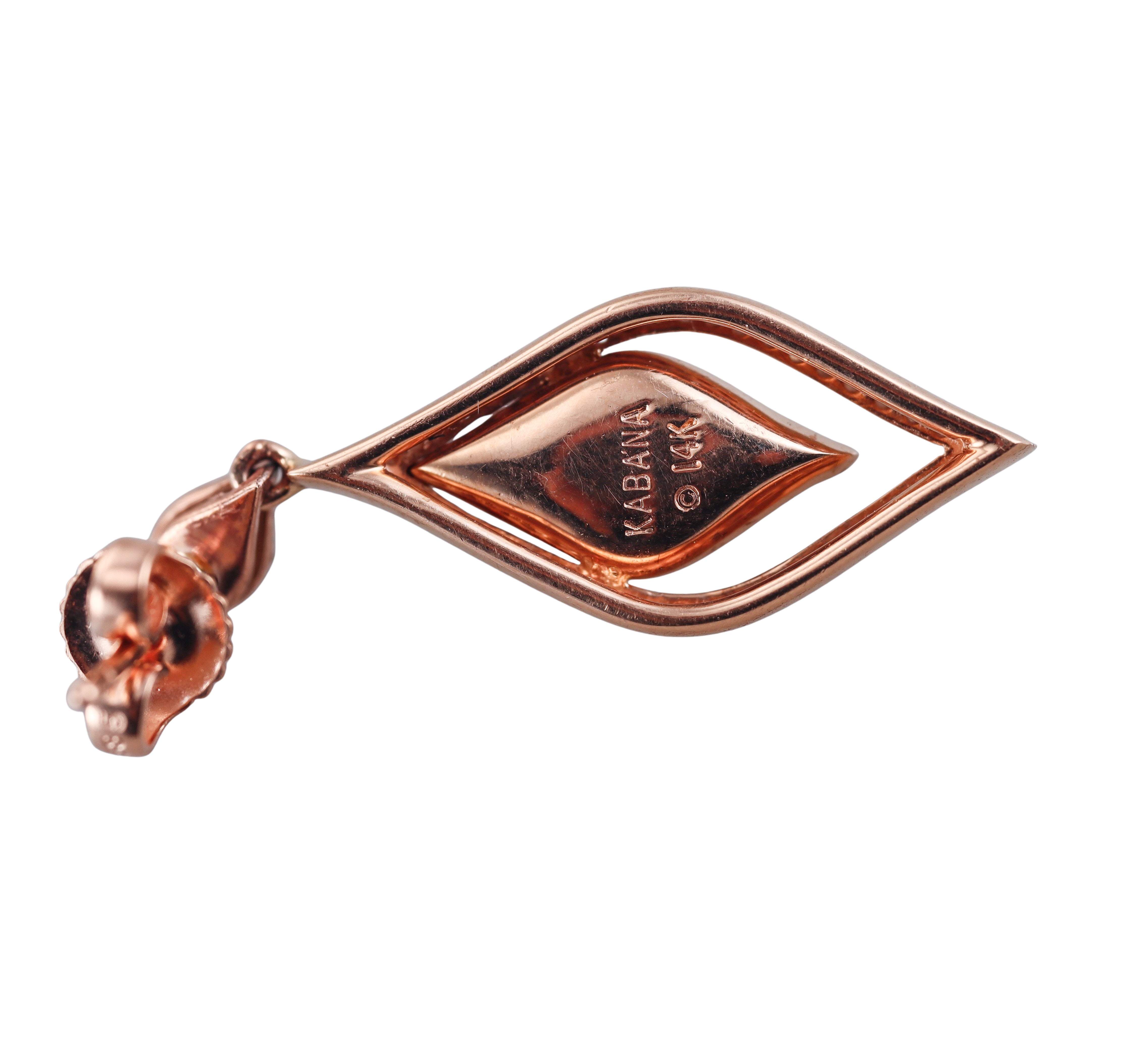 Kabana 14K Rose Gold Mother of Pearl Diamond Drop Earrings