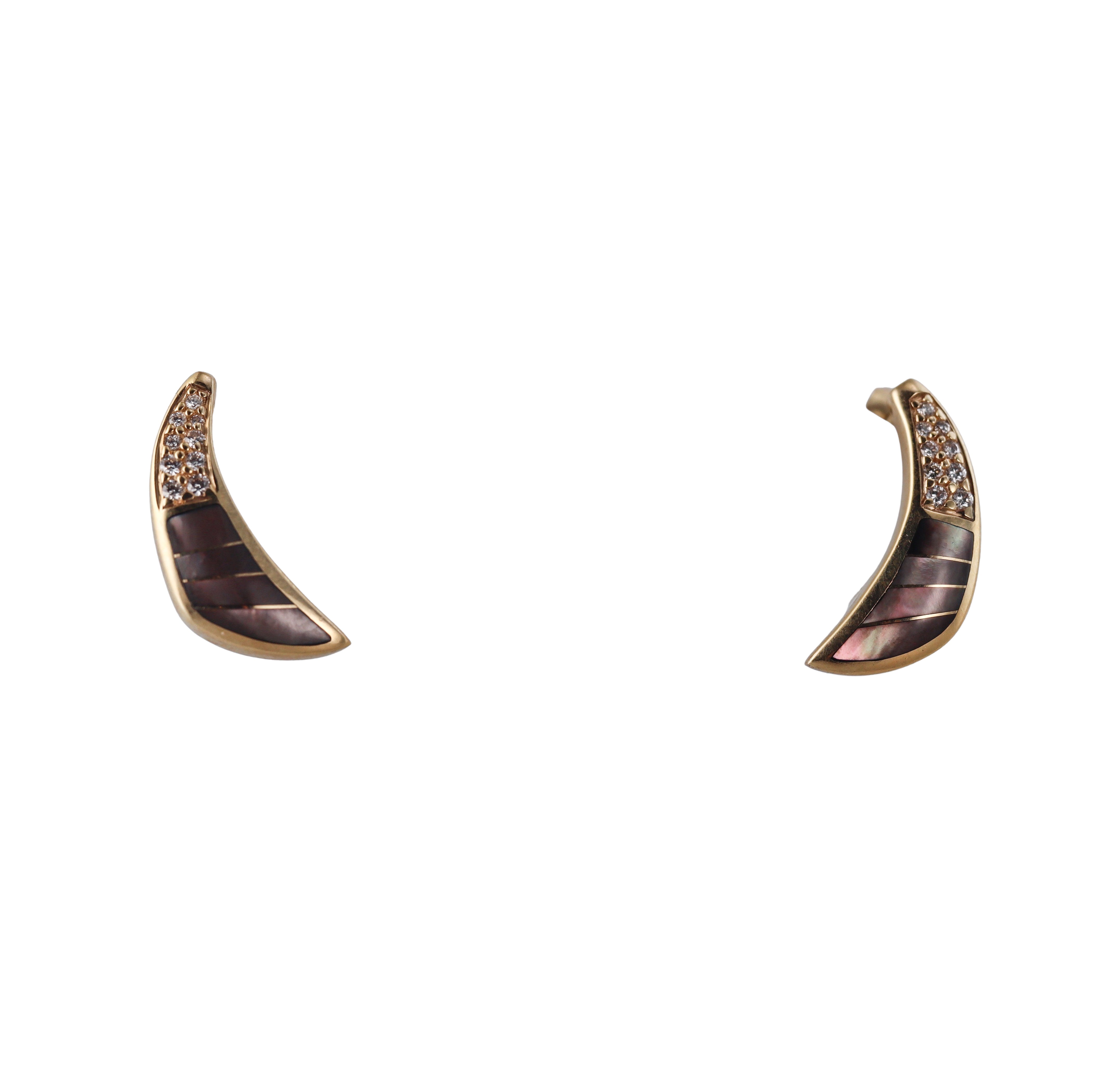 Kabana 14K Yellow Gold Mother of Pearl Diamond Earrings