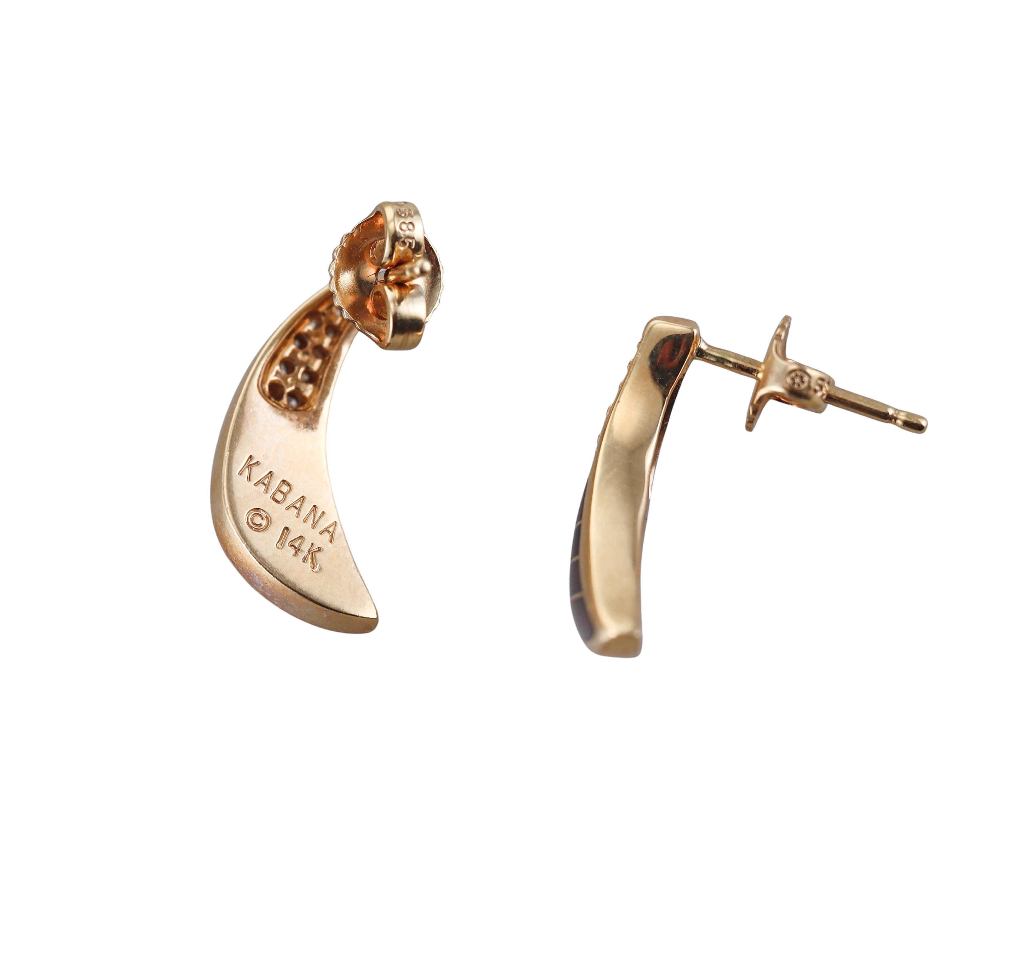 Kabana 14K Yellow Gold Mother of Pearl Diamond Earrings