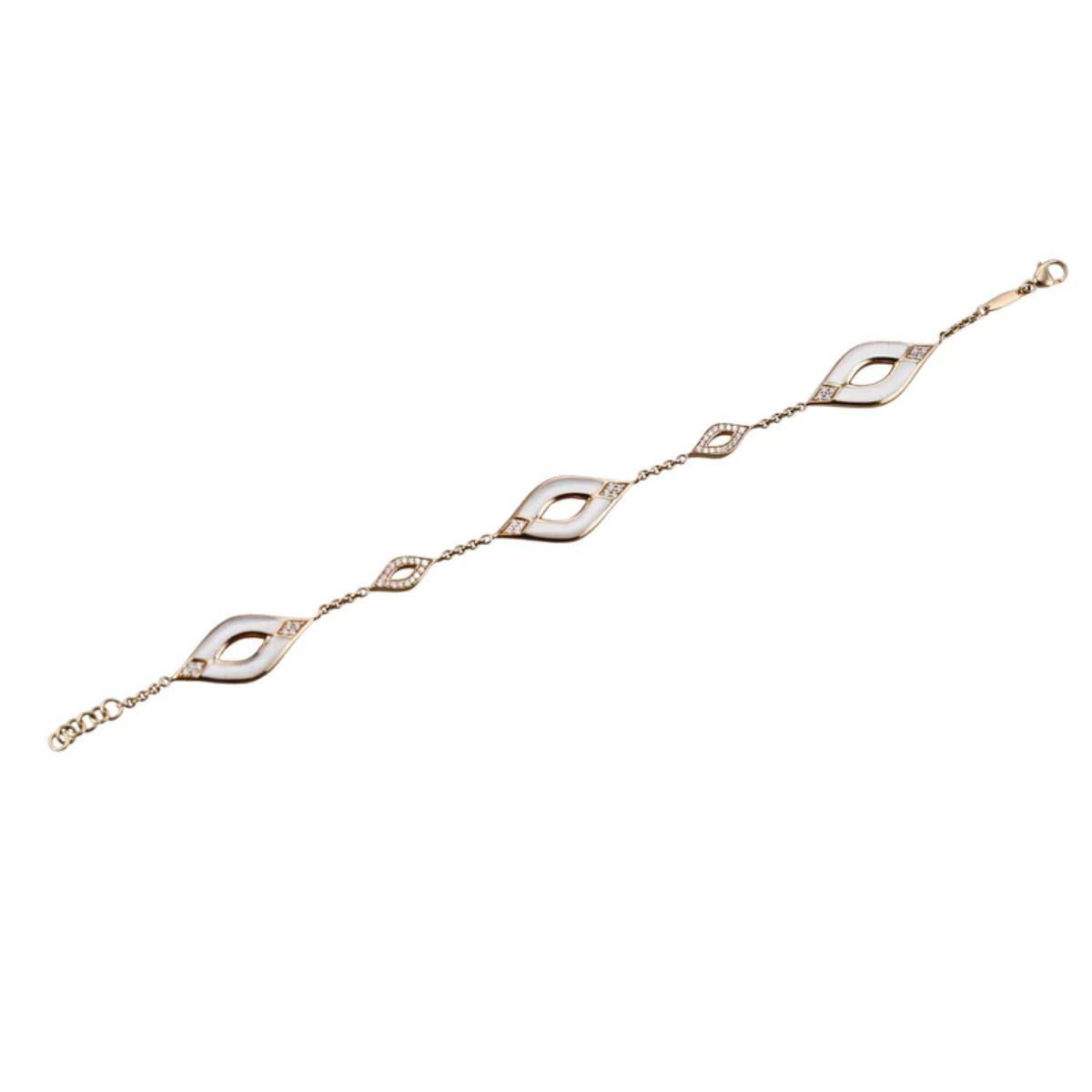 Kabana 14K Yellow Gold Mother of Pearl Diamond Bracelet