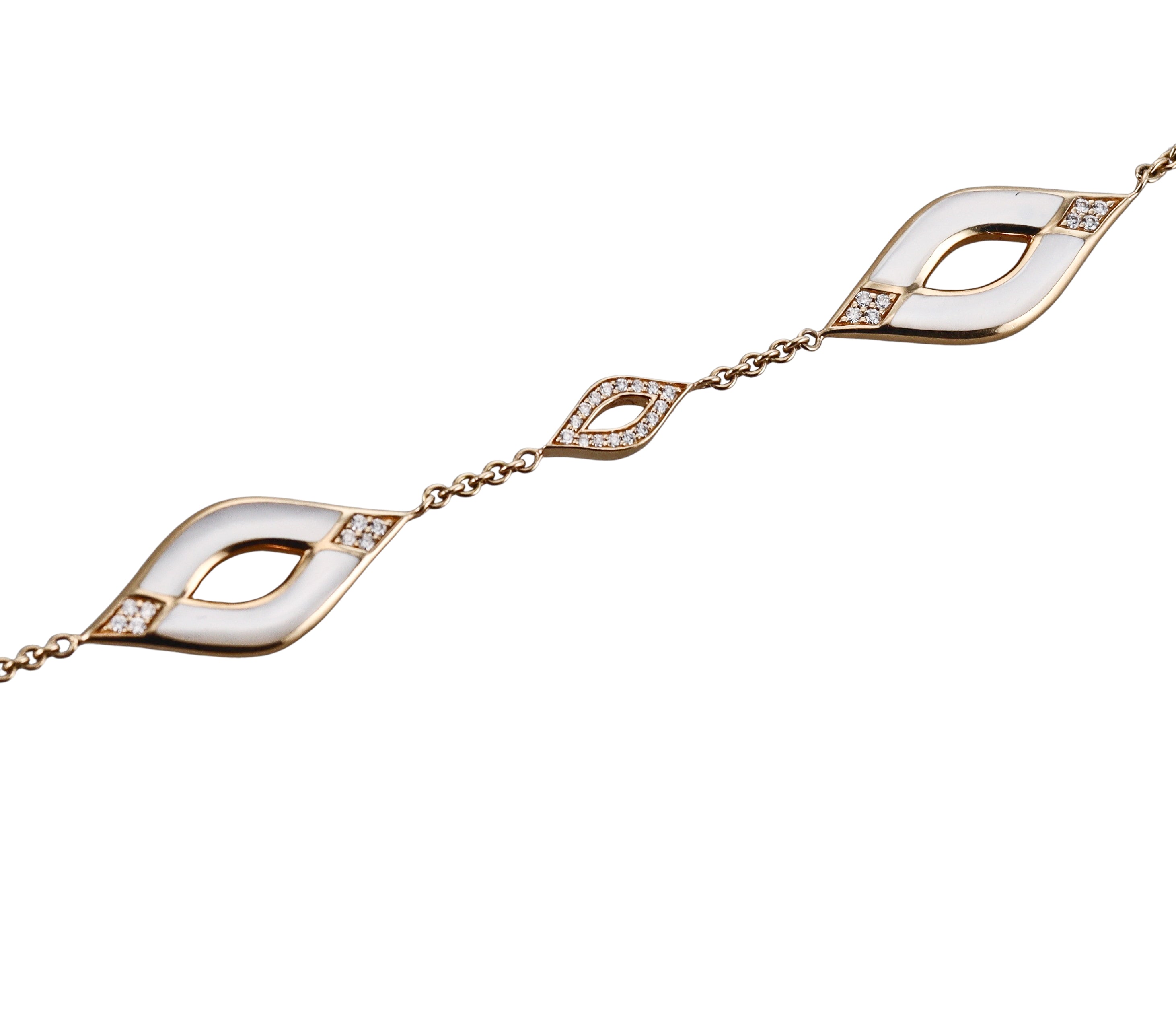 Kabana 14K Yellow Gold Mother of Pearl Diamond Bracelet