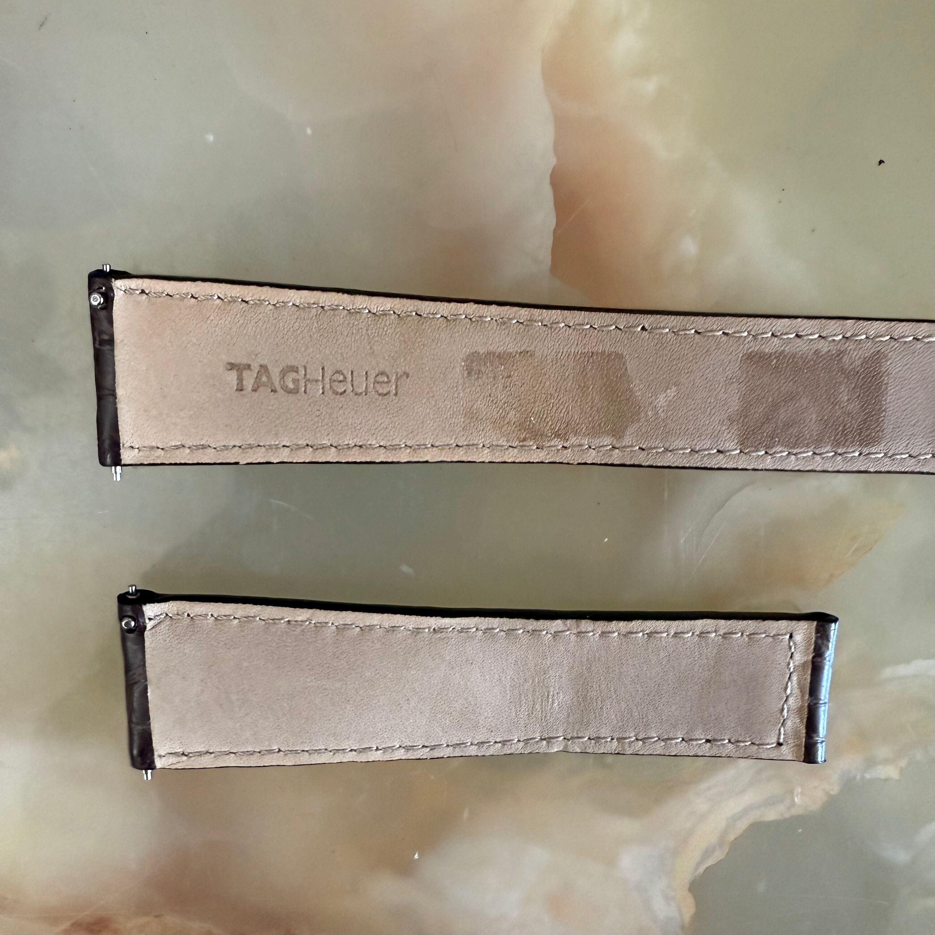 Authentic TAG Heuer Matte Brown Crocodile Watch Strap Band 22mm