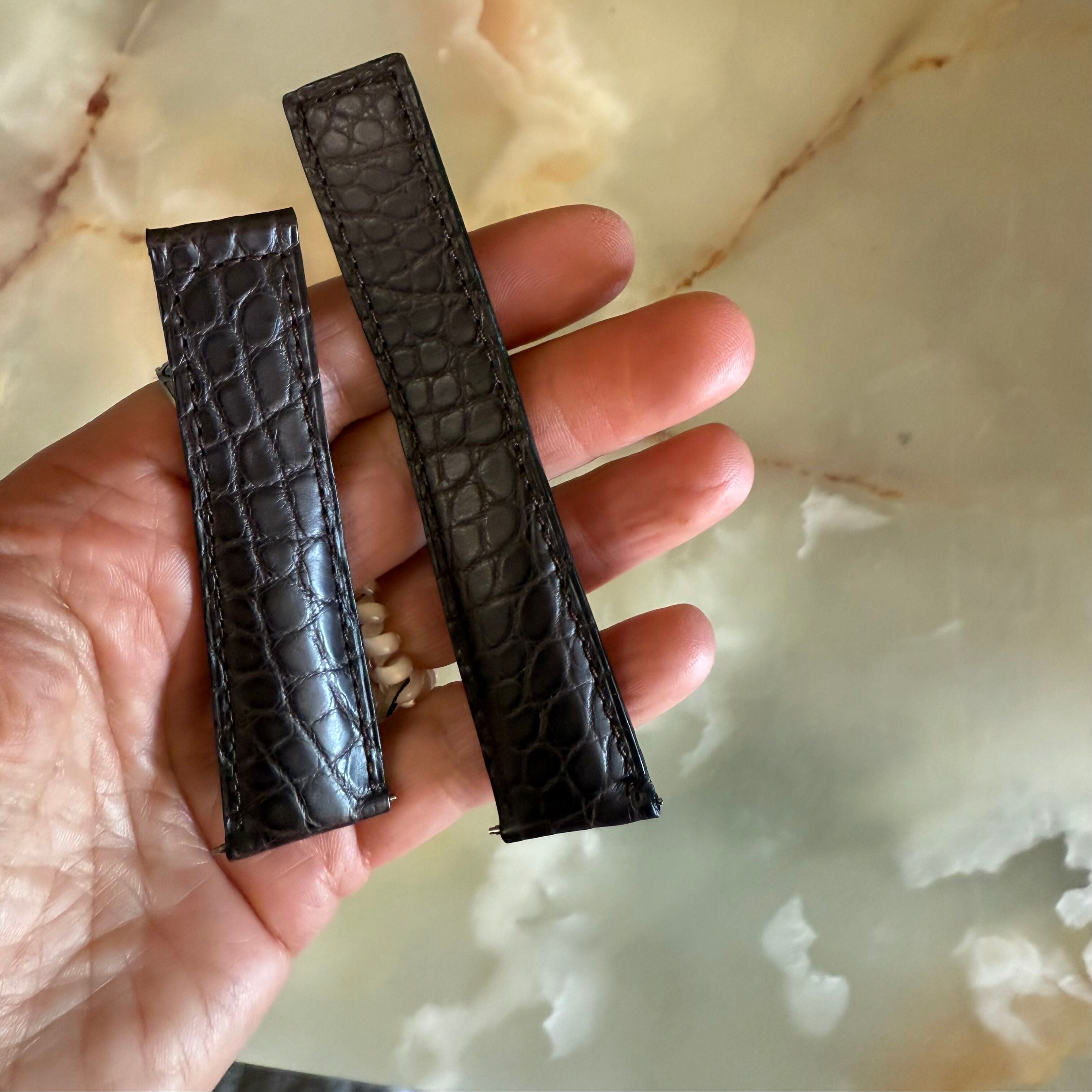 Authentic TAG Heuer Matte Brown Crocodile Watch Strap Band 22mm