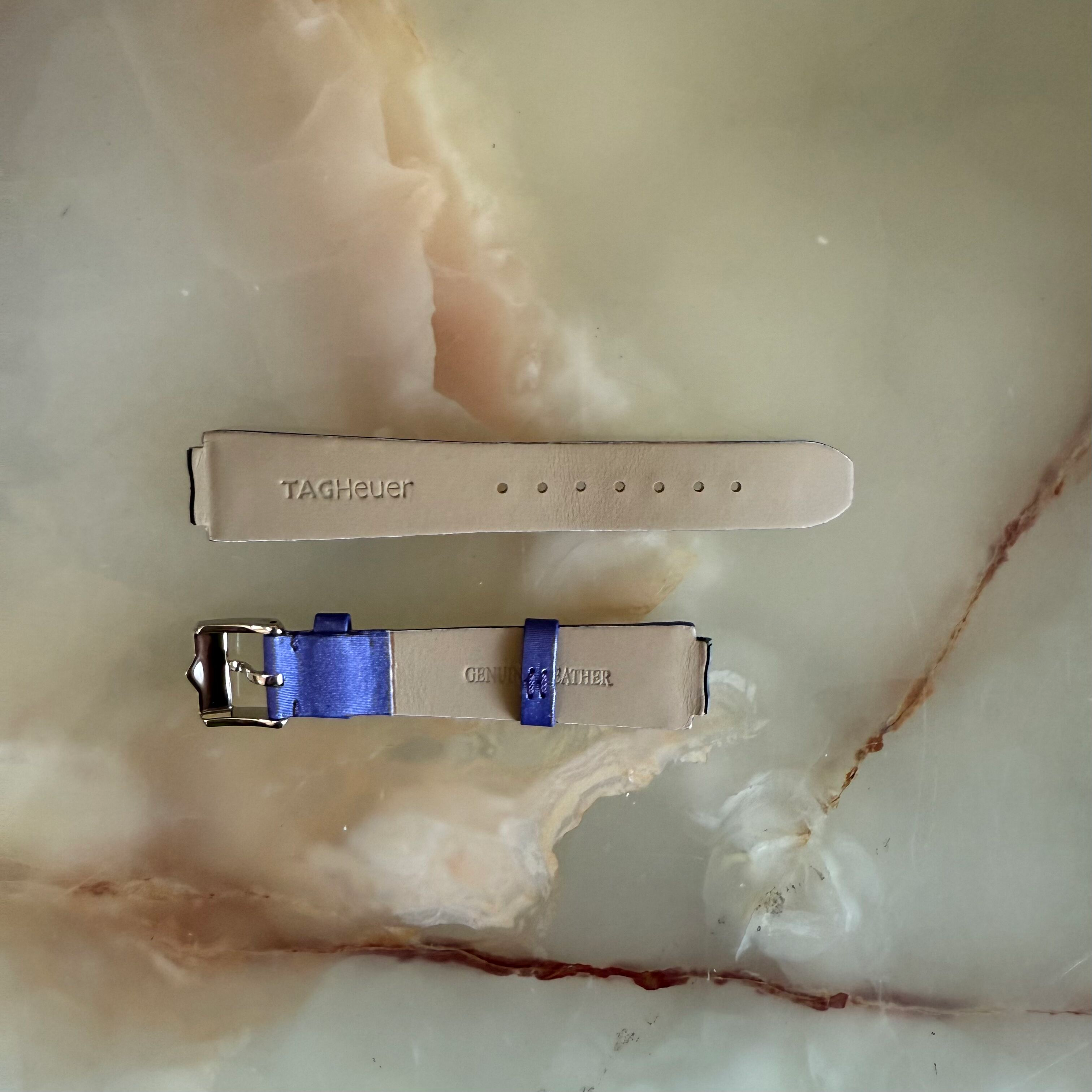 Authentic TAGHeuer Purple Satin Watch Strap Band 18mm with Buckle