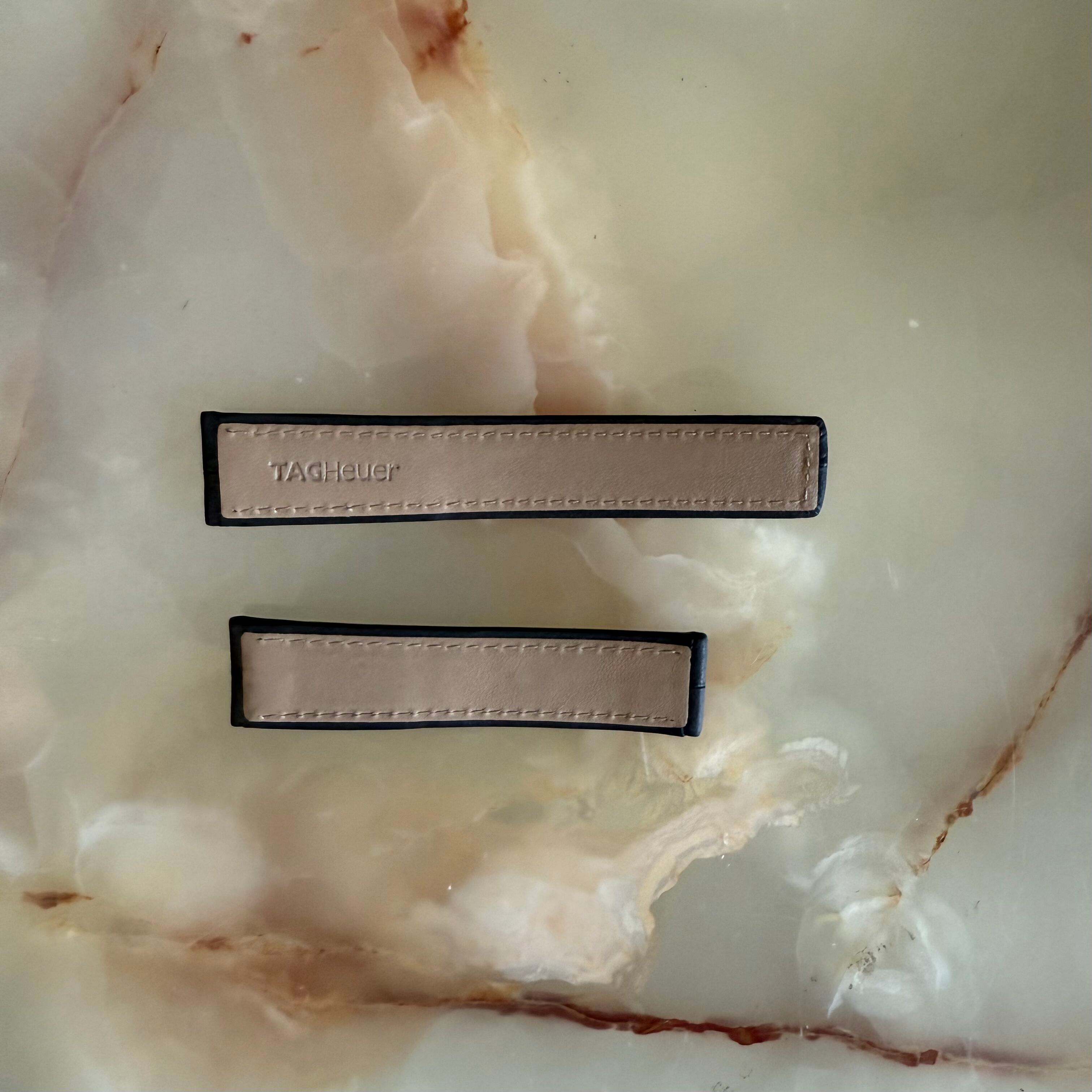 Authentic TAGHeuer Black Leather Watch Strap Band 18mm