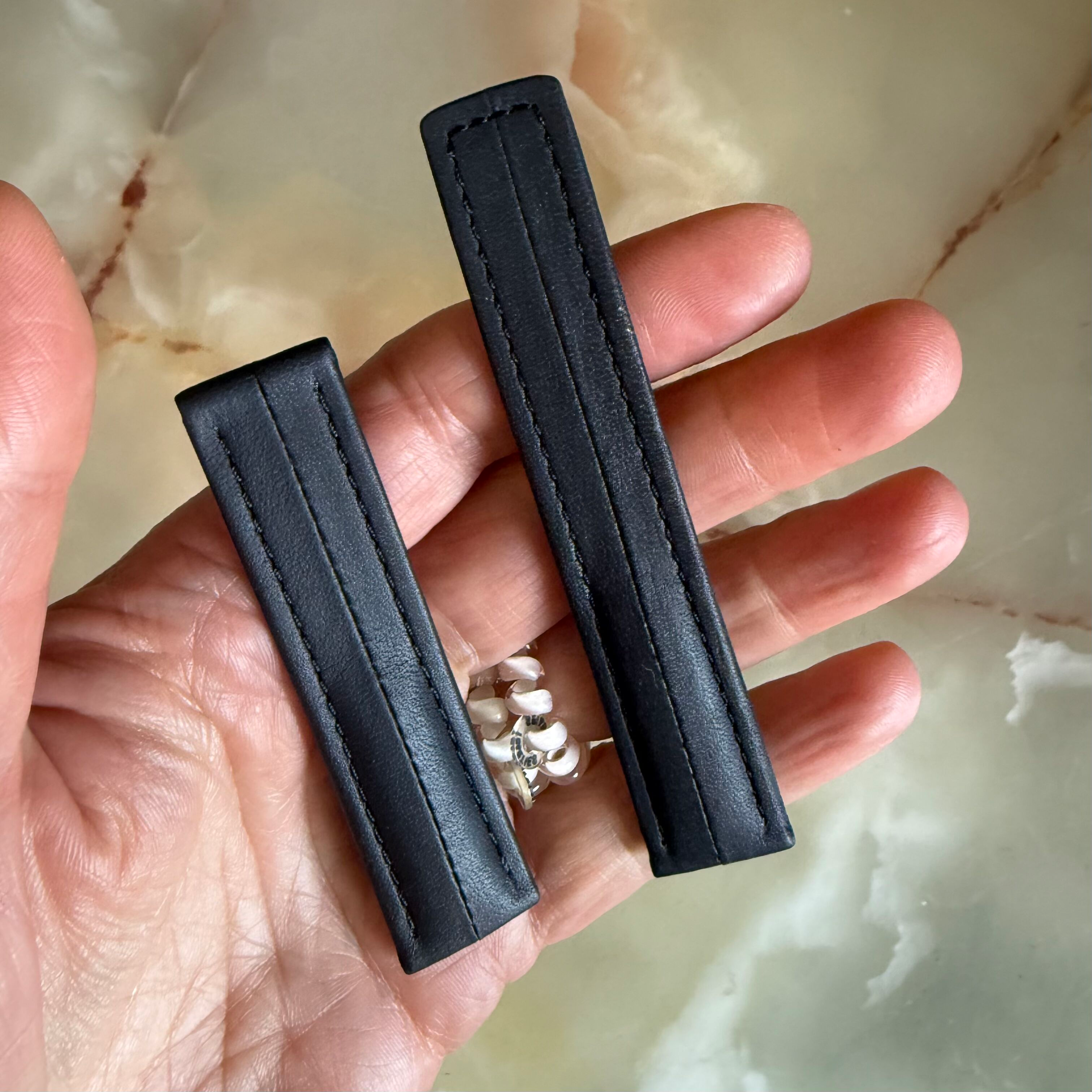 Authentic TAGHeuer Black Leather Watch Strap Band 18mm