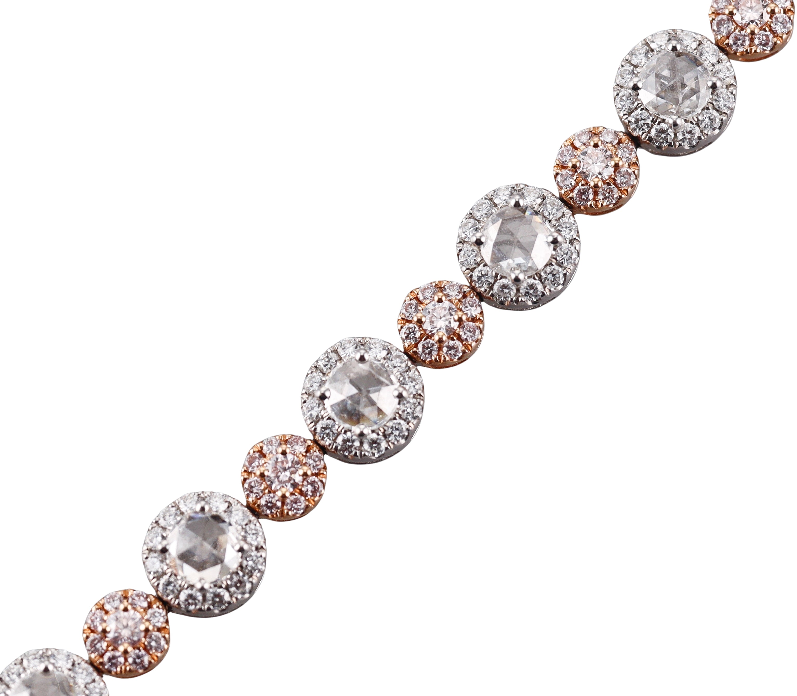 18k White Rose Cut Diamond Bracelet