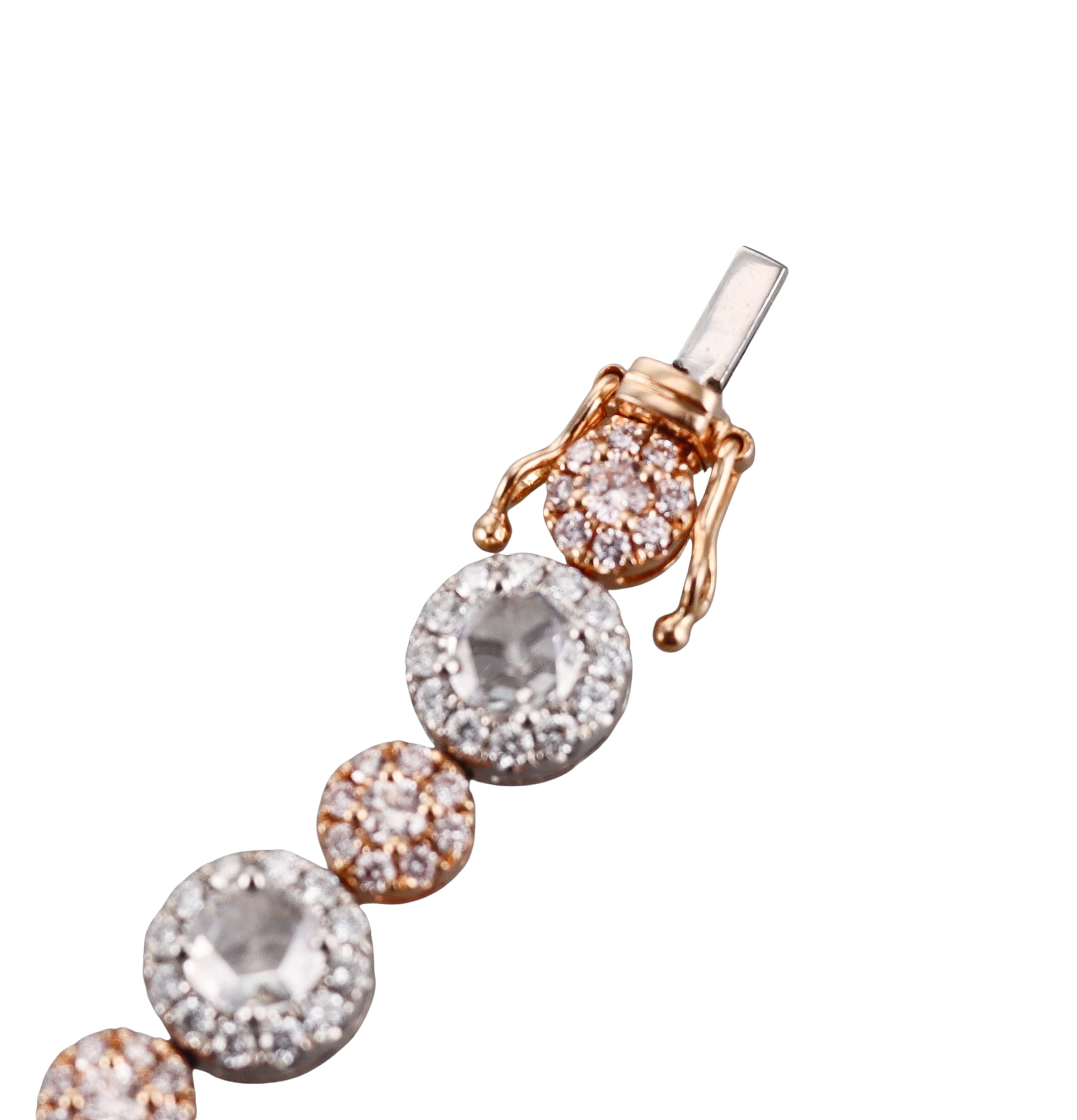 18k White Rose Cut Diamond Bracelet