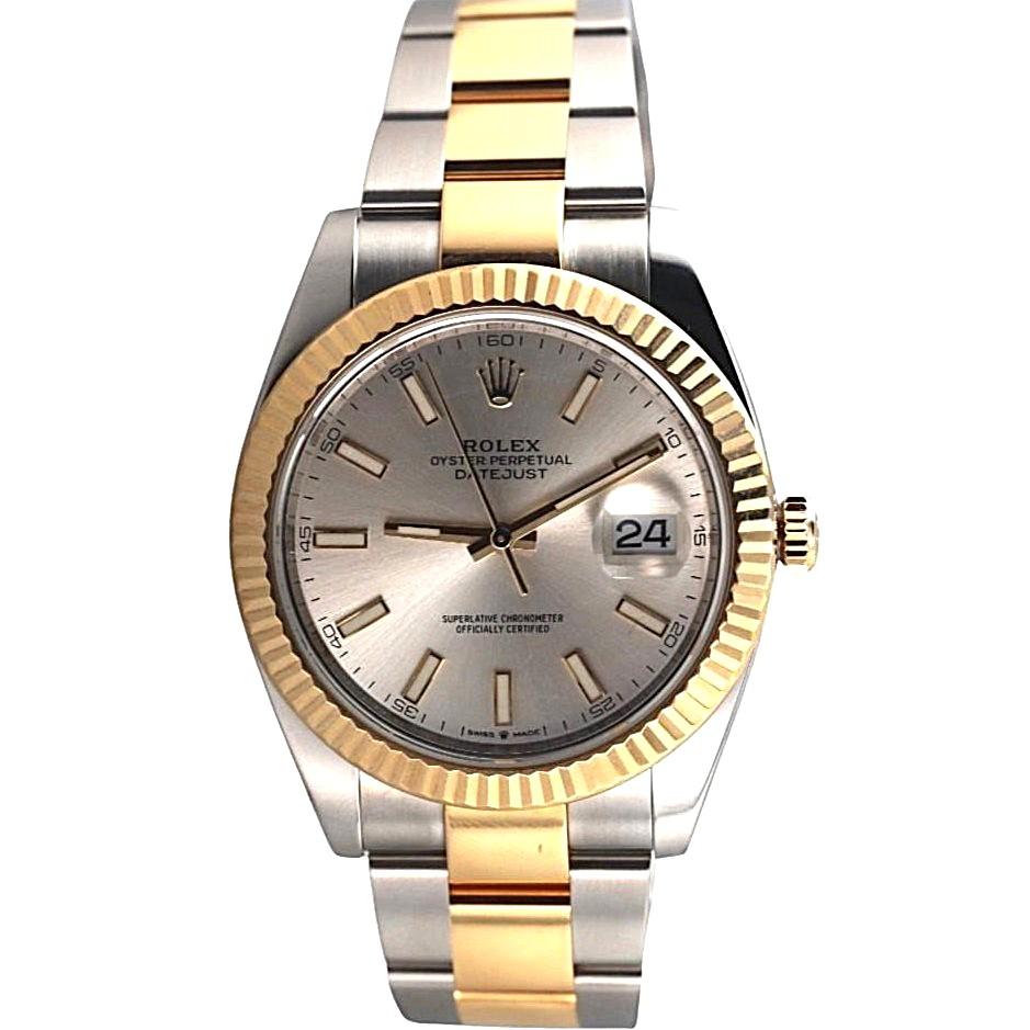 Rolex Datejust 41mm Two Tone Silver Dial Men's Watch 126333