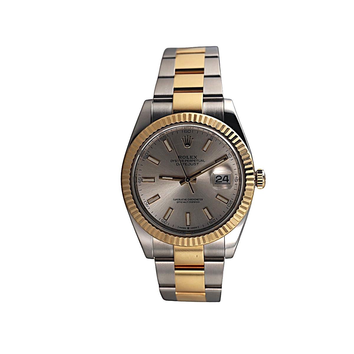Rolex Datejust 41mm Two Tone Silver Dial Men's Watch 126333