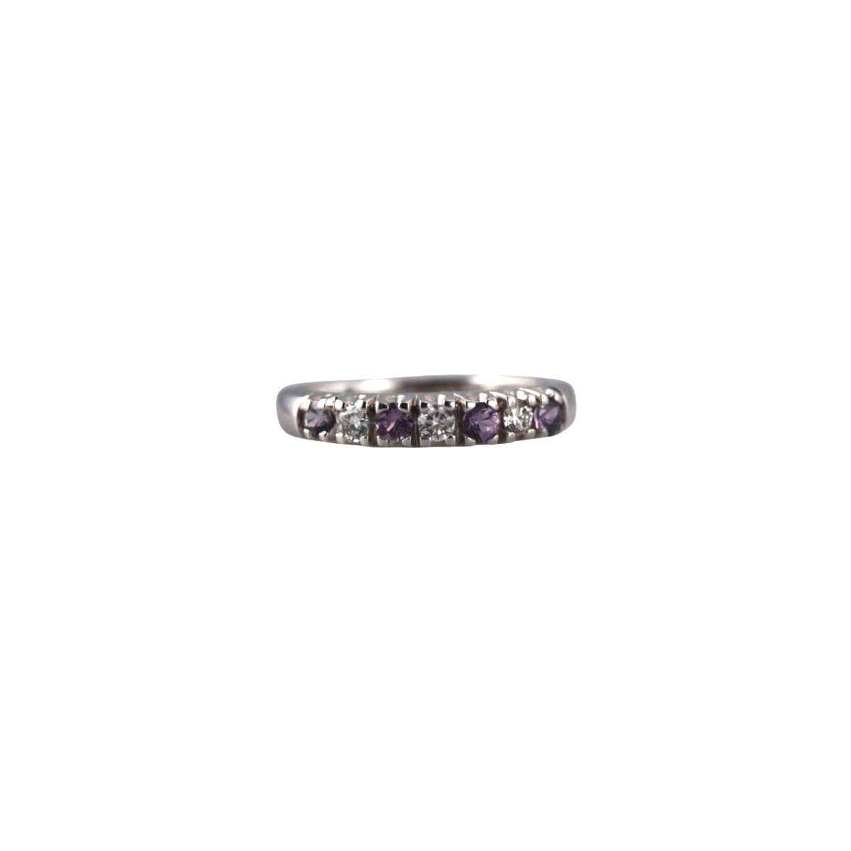 Kallati White Gold Diamond Pink Sapphire Wedding Band Ring