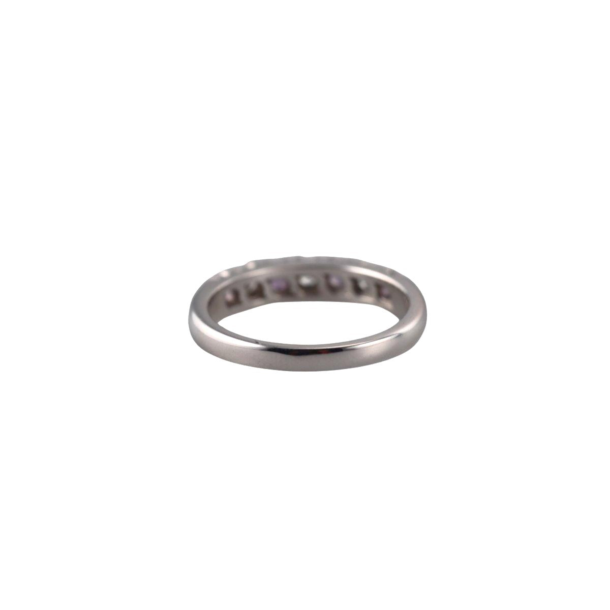 Kallati White Gold Diamond Pink Sapphire Wedding Band Ring