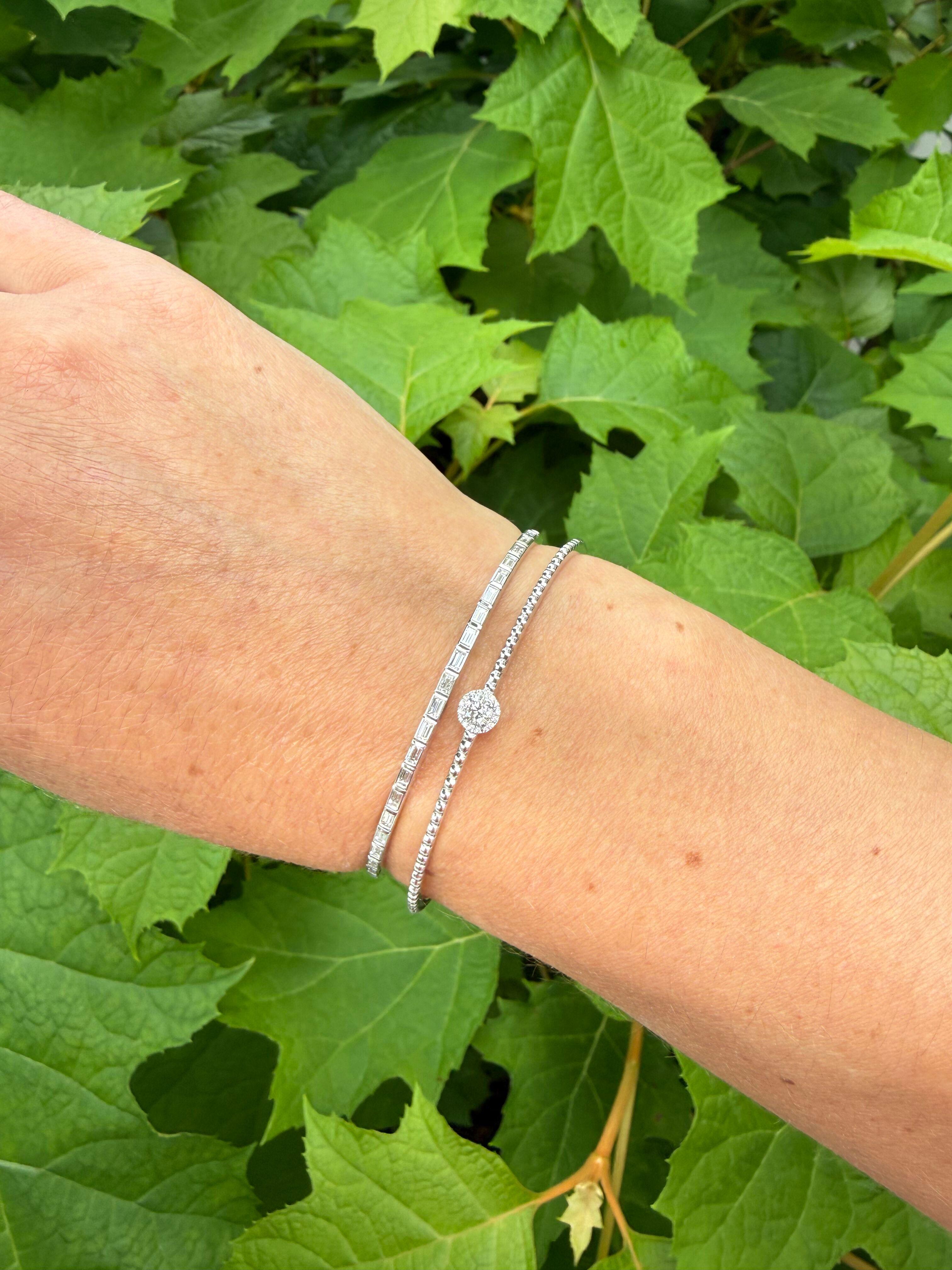 Marli 18k White Gold Diamond Cuff Bracelet