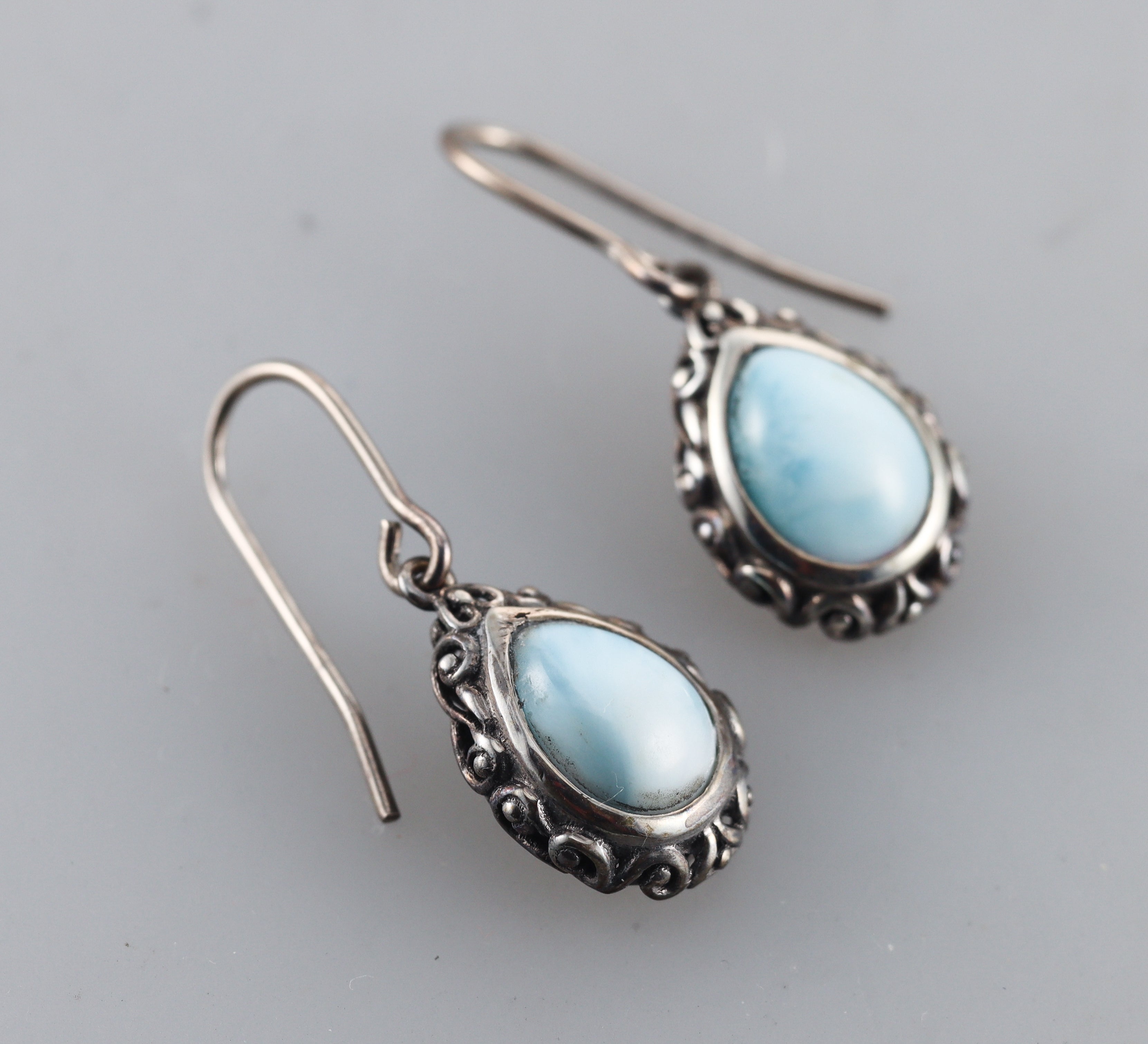 Marahlago Sterling Silver Larimar Earrings #66 Retail $259