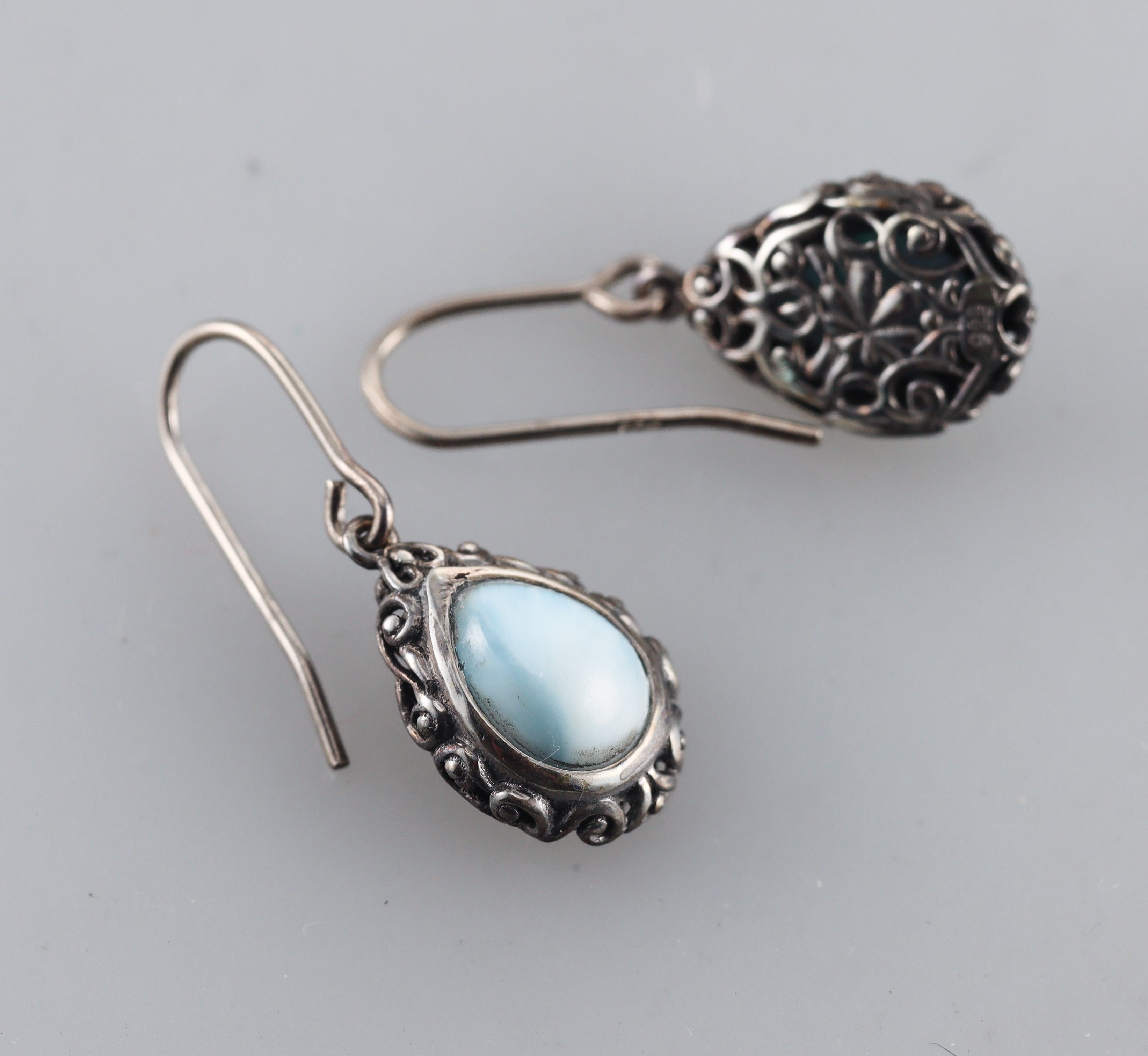 Marahlago Sterling Silver Larimar Earrings #66 Retail $259